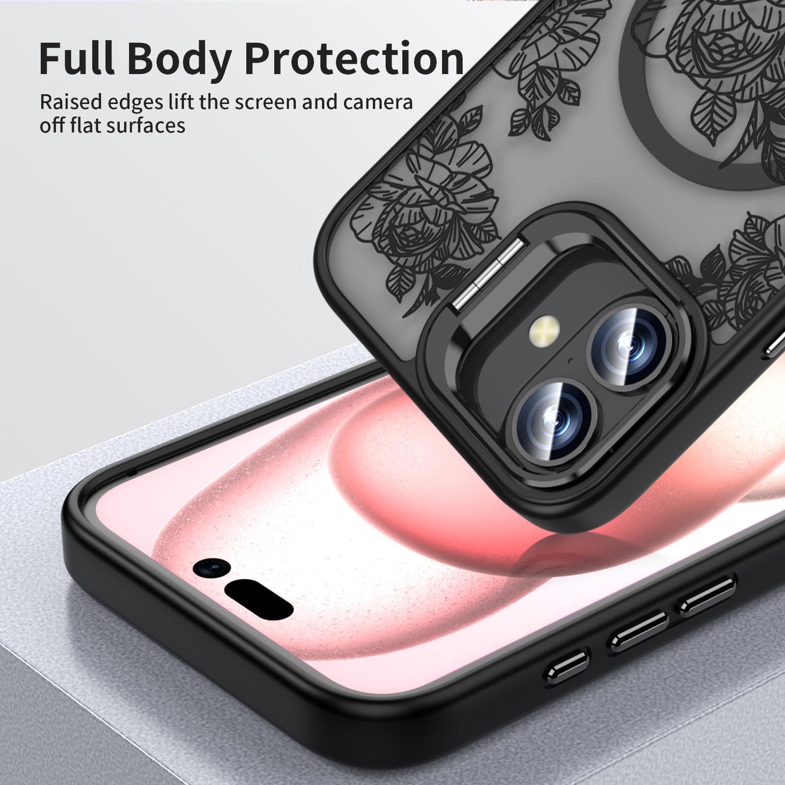 Case Compatible with iPhone 16 with Kickstand, Compatible with Magsafe,
