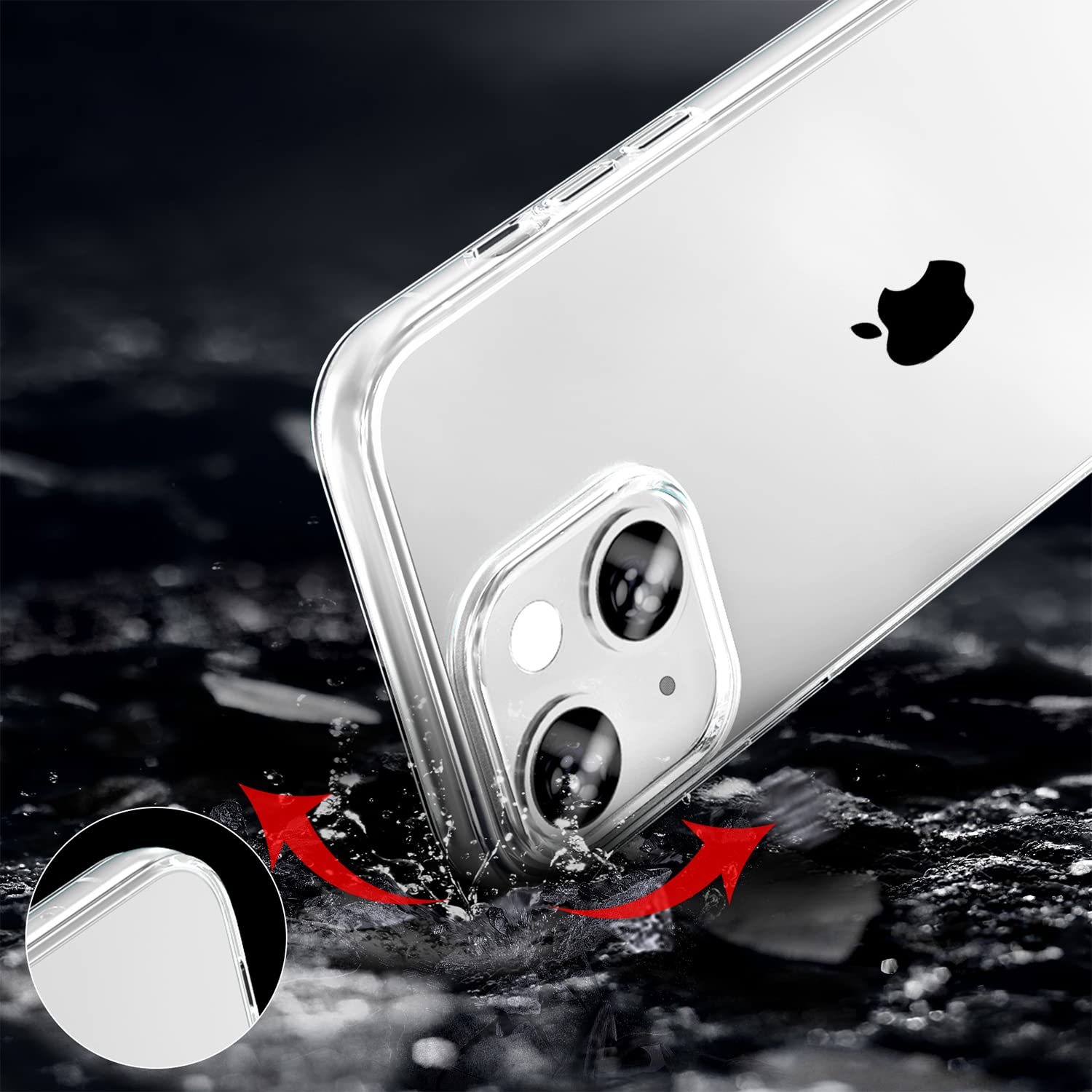 Phone Case Compatible with iPhone 13 & iPhone 14, Clear Case Shockproof Protecti