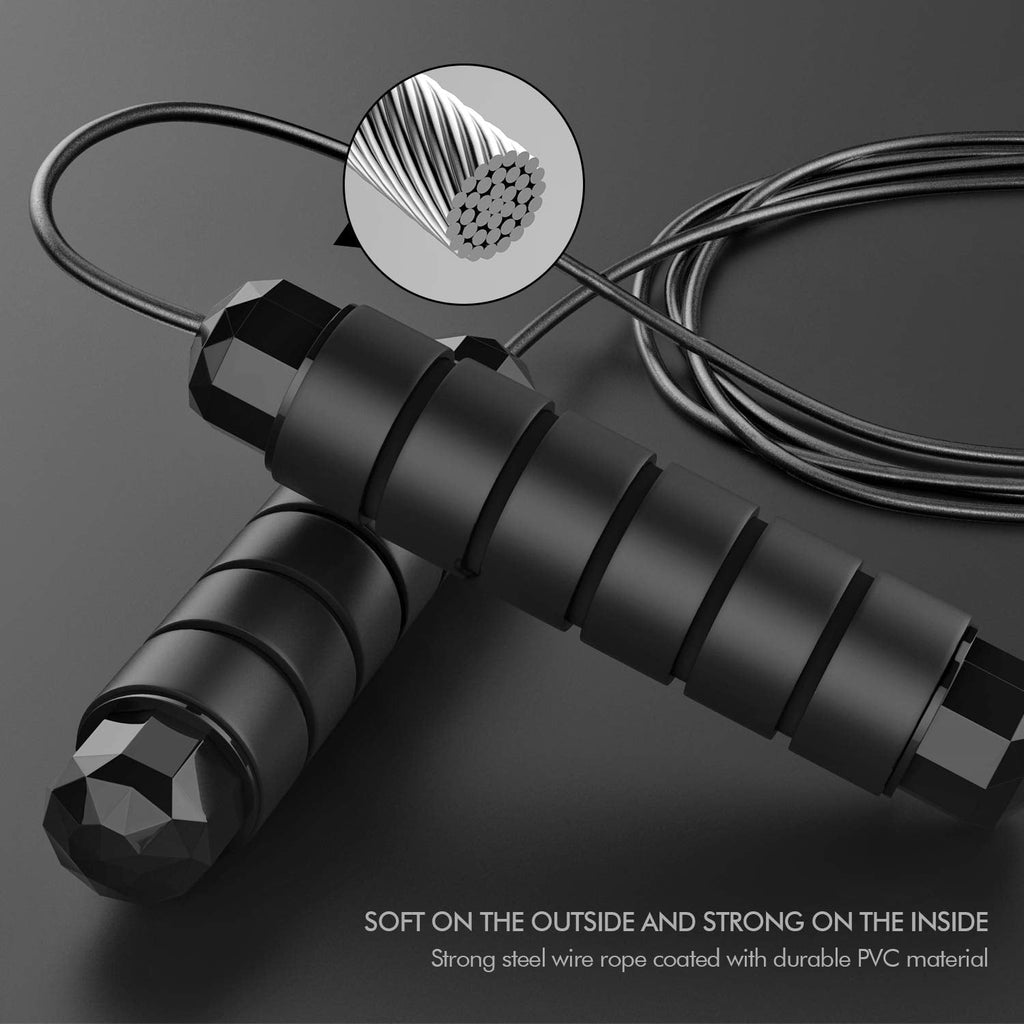 Rope, Tangle-Free Rapid Speed Jumping Rope Cable with Ball Bearings for Women, M