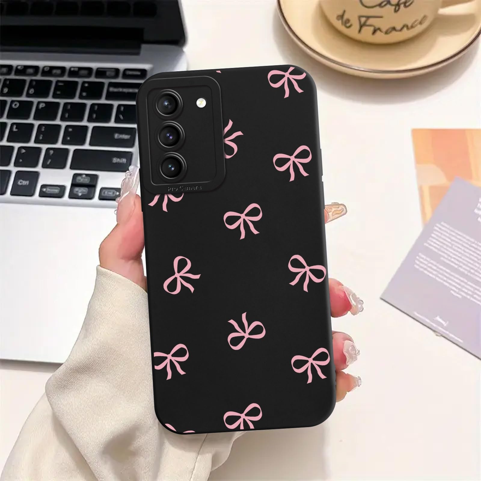 Pink Bow Phone Case for Samsung Galaxy S21 Case Cute Ribbon Bowknot Pattern Aest