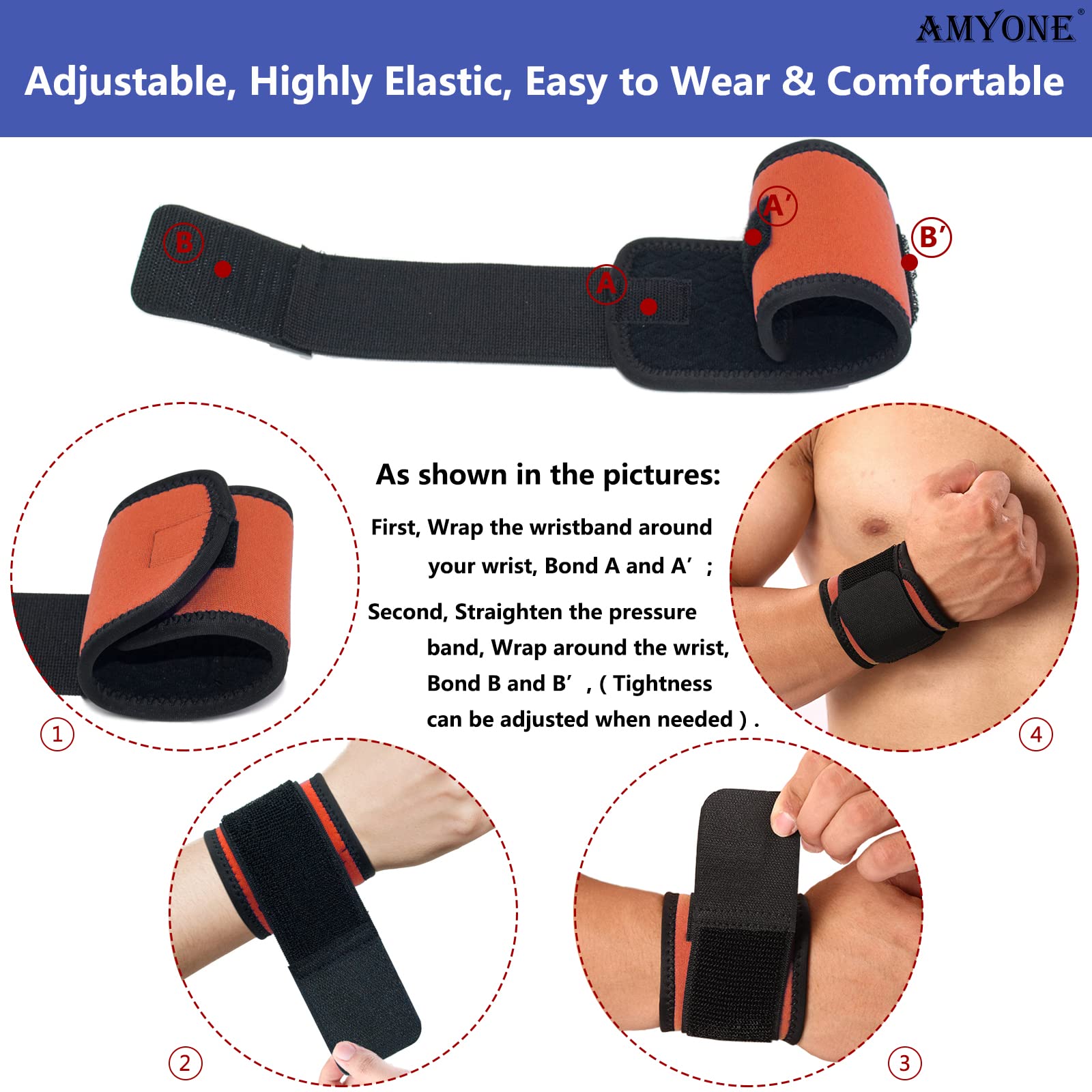 Brace, 2 PACK Wrist Wraps for Carpal Tunnel for Women, Highly Elastic Compressio