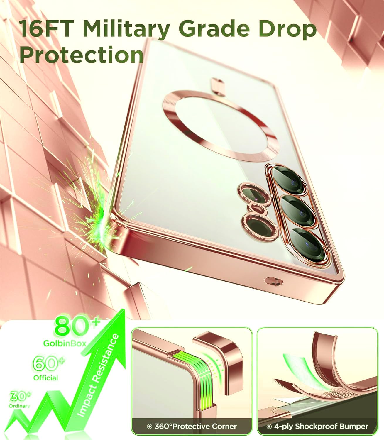 Samsung Galaxy S26 Ultra Case With Magnetic(2026).Phone Cover Clear Back Plating