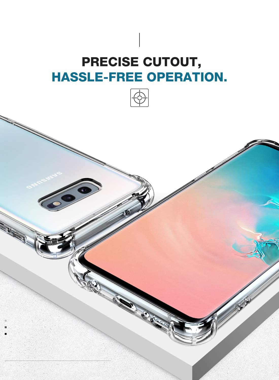 Clear Case for Galaxy S10E - Shockproof Bumper with Air Cushion Protection
