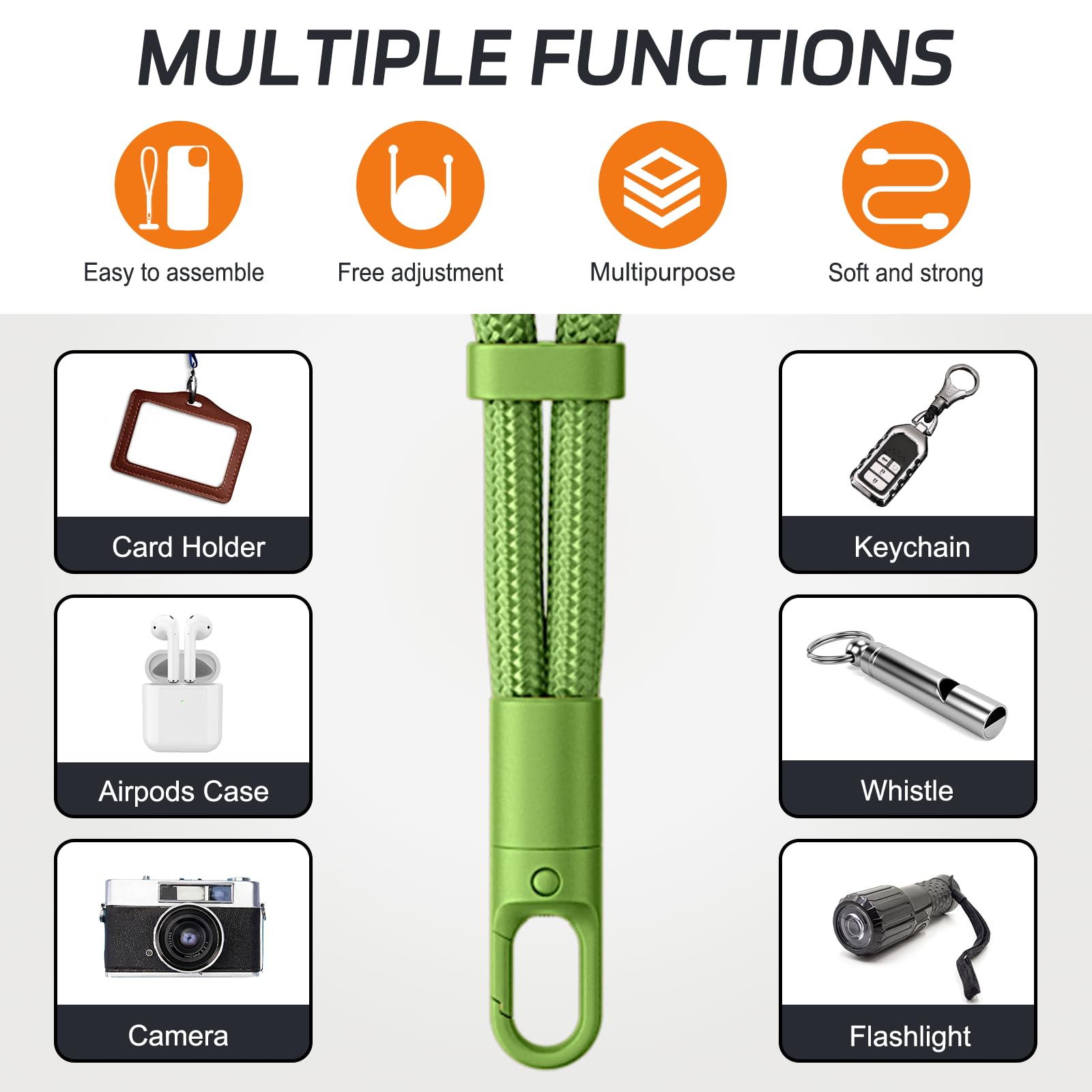 Pack Phone Lanyard,2×Phone Wrist Strap,4×Tether Tabs,Universal Cell Phone Multif