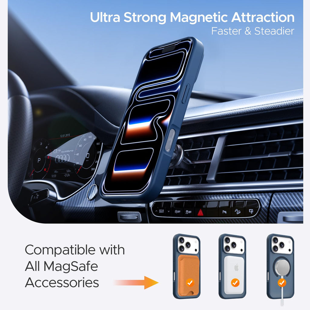 Iphone 17 Pro Case, Stronger Magnetic [Military Grade Drop Protection] Transluce