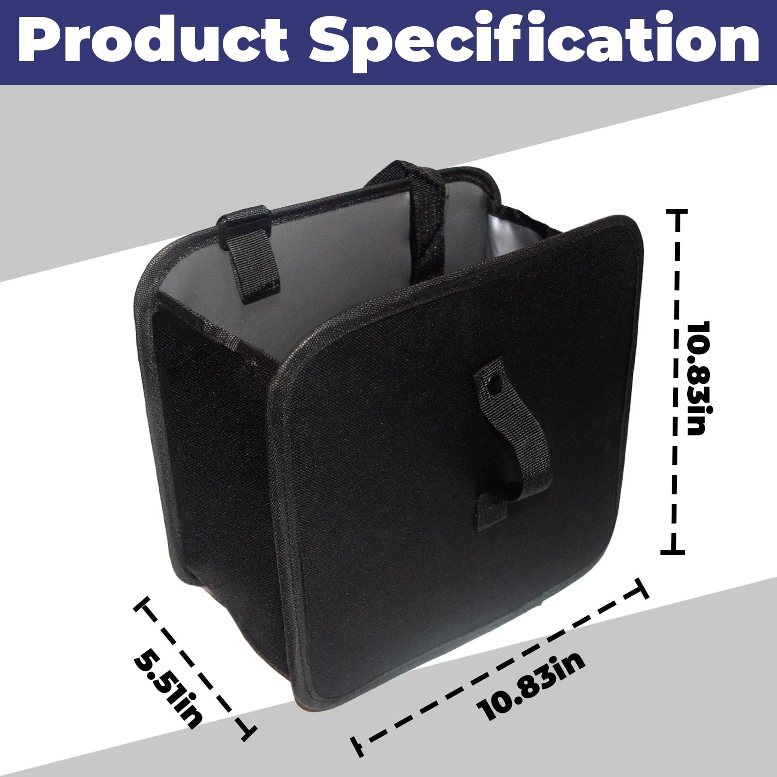 Can, Foldable Trash Can Collapsible Hanging Trash Bag For Car Seat, 2.8 Gallons