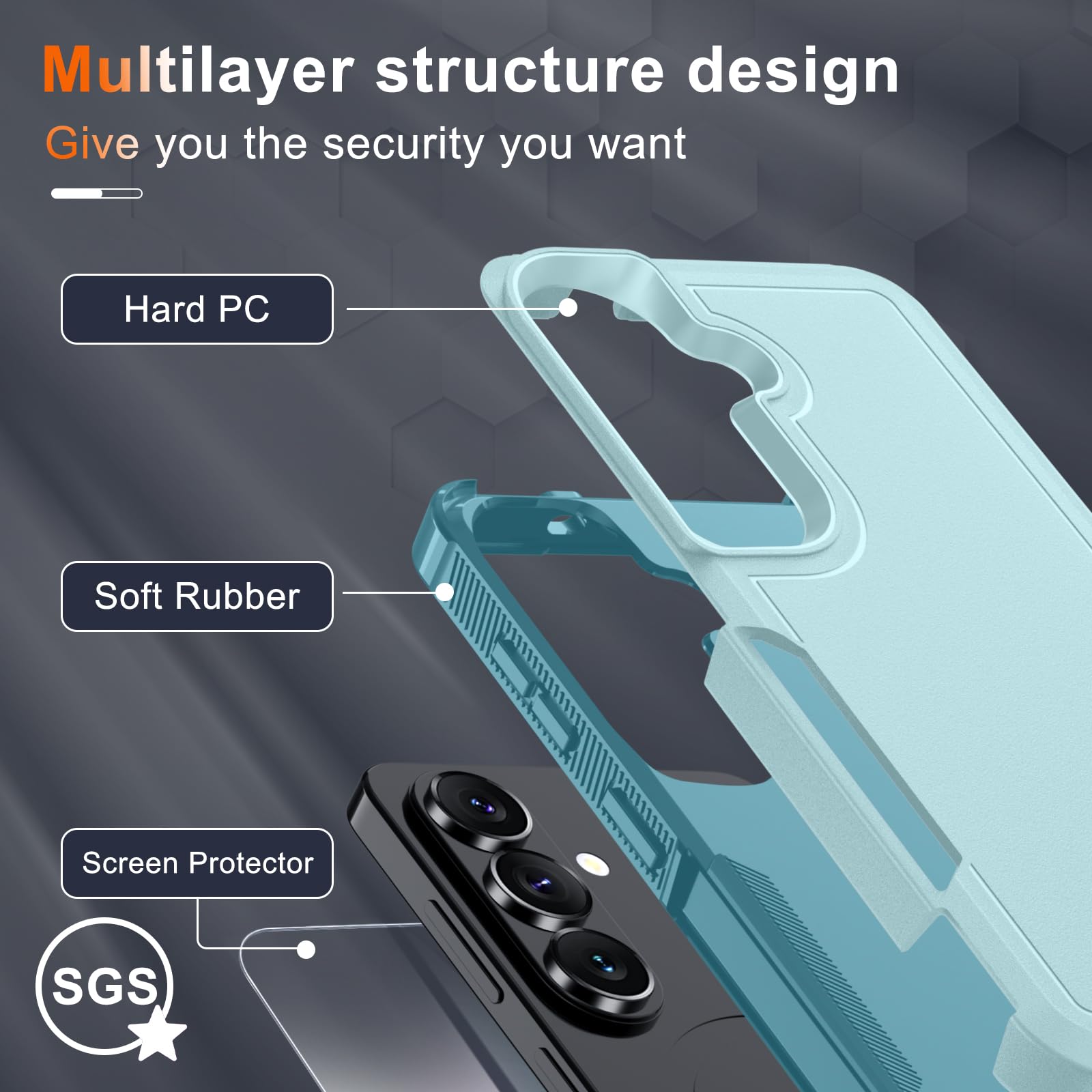 Samsung Galaxy S26 Case with Screen Protector+Camera Lens Cover,Military Grade H