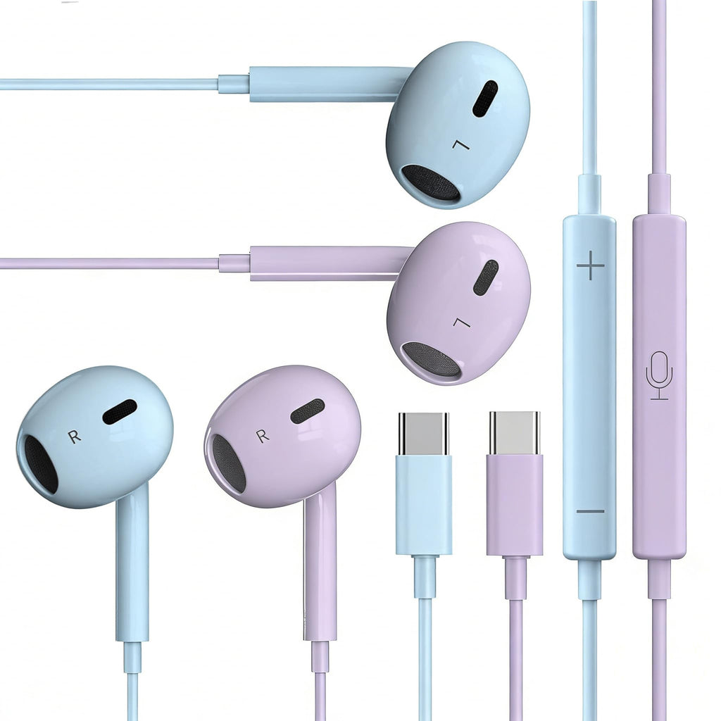 Packs USB C Headphones，Type C for iPhone Wired Headphones for iPhone 16/15/17 Ea