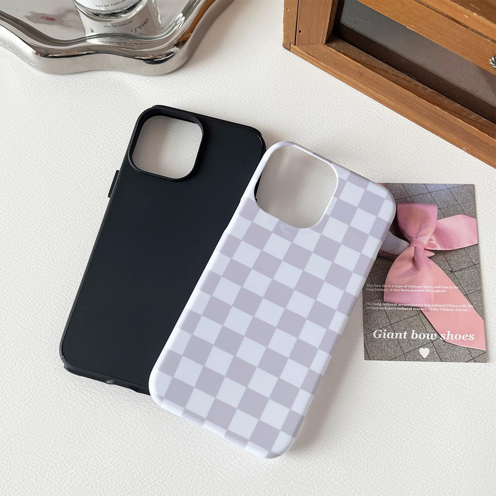 with iPhone 13/14 Case, Cute Aesthetic Fashion Colorful Checkered Cov