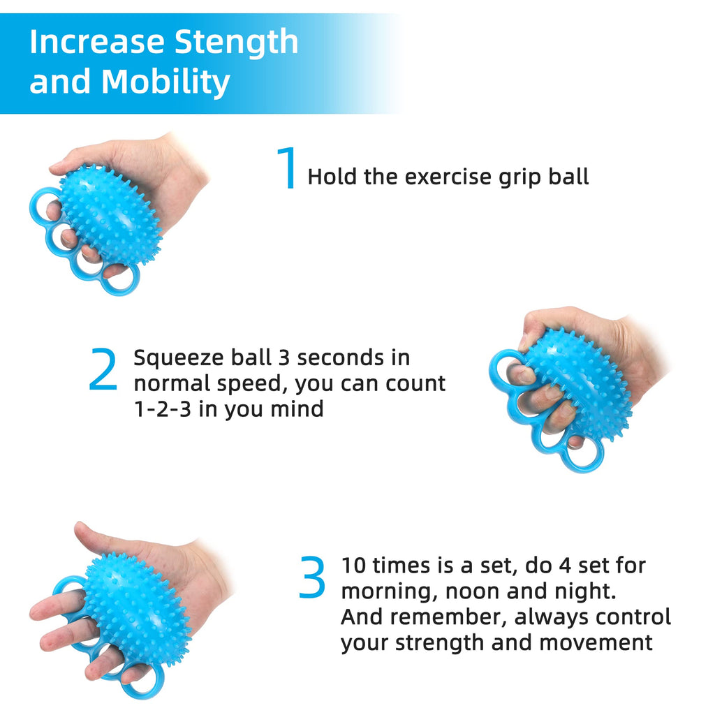 Exercise Ball Finger Therapy Ball - Grip Strengthening, Improve Flexibility, Squ