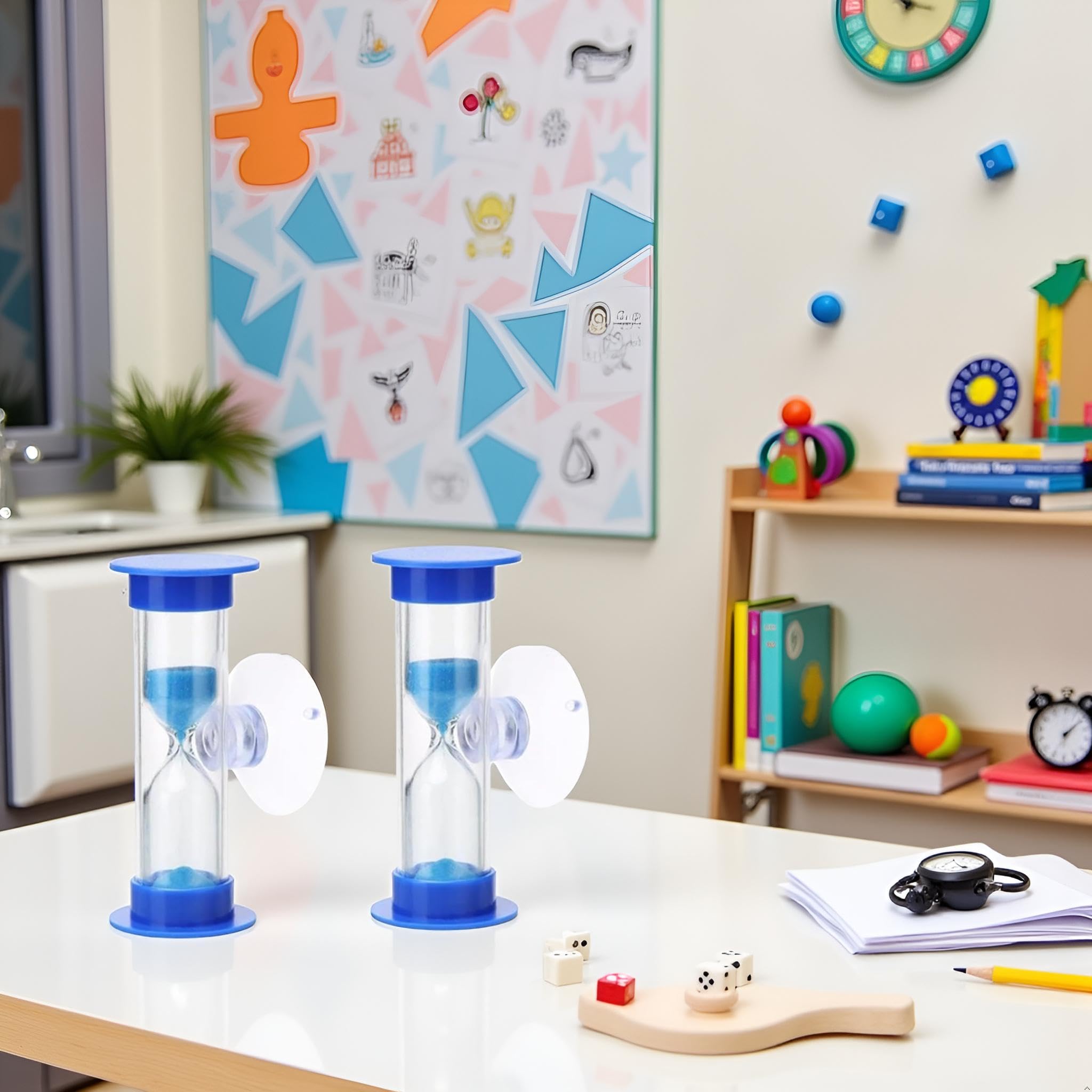 2-Minute Sand Timer With Suction Cup,Hourglass Toothbrush Timer For Kids, Classr
