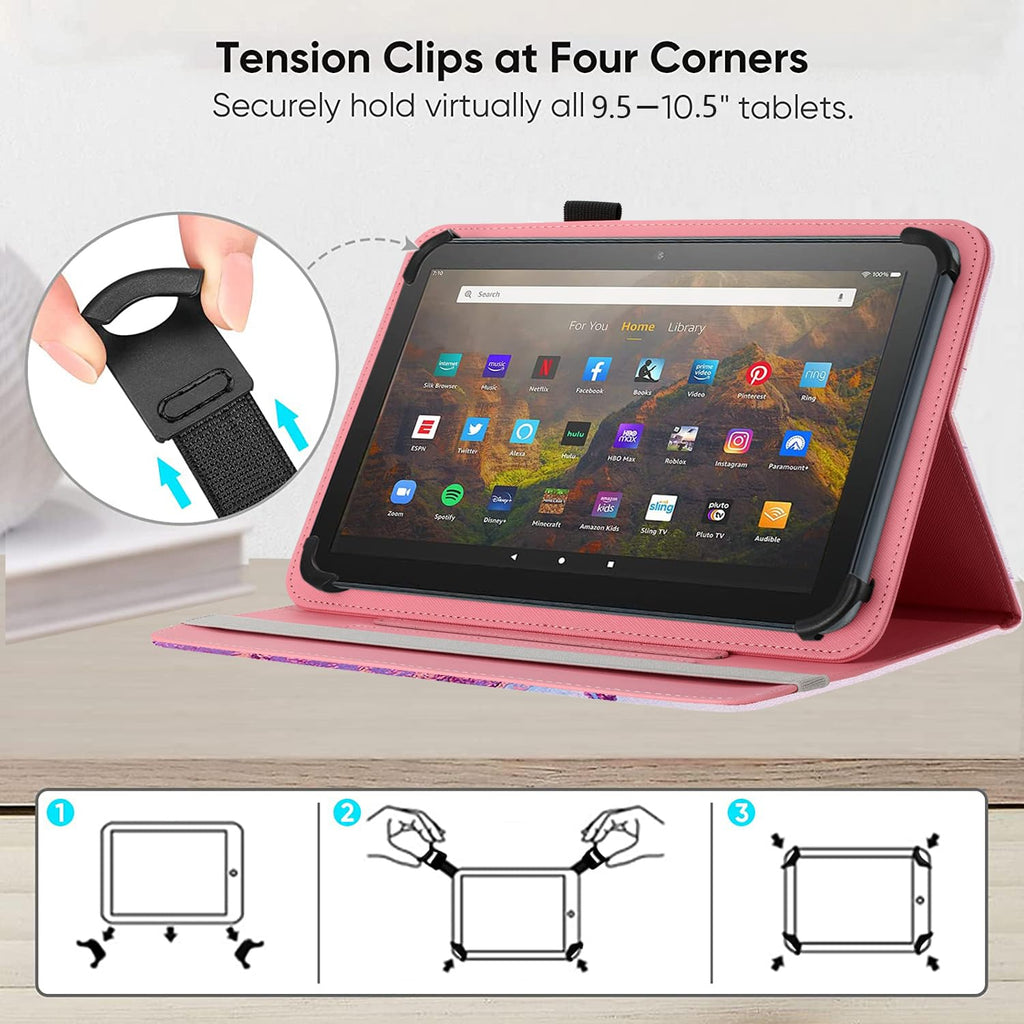 Universal 10-10.1 Inch Android Tablet Case, 360 Degree Rotatable Kickstand Multi