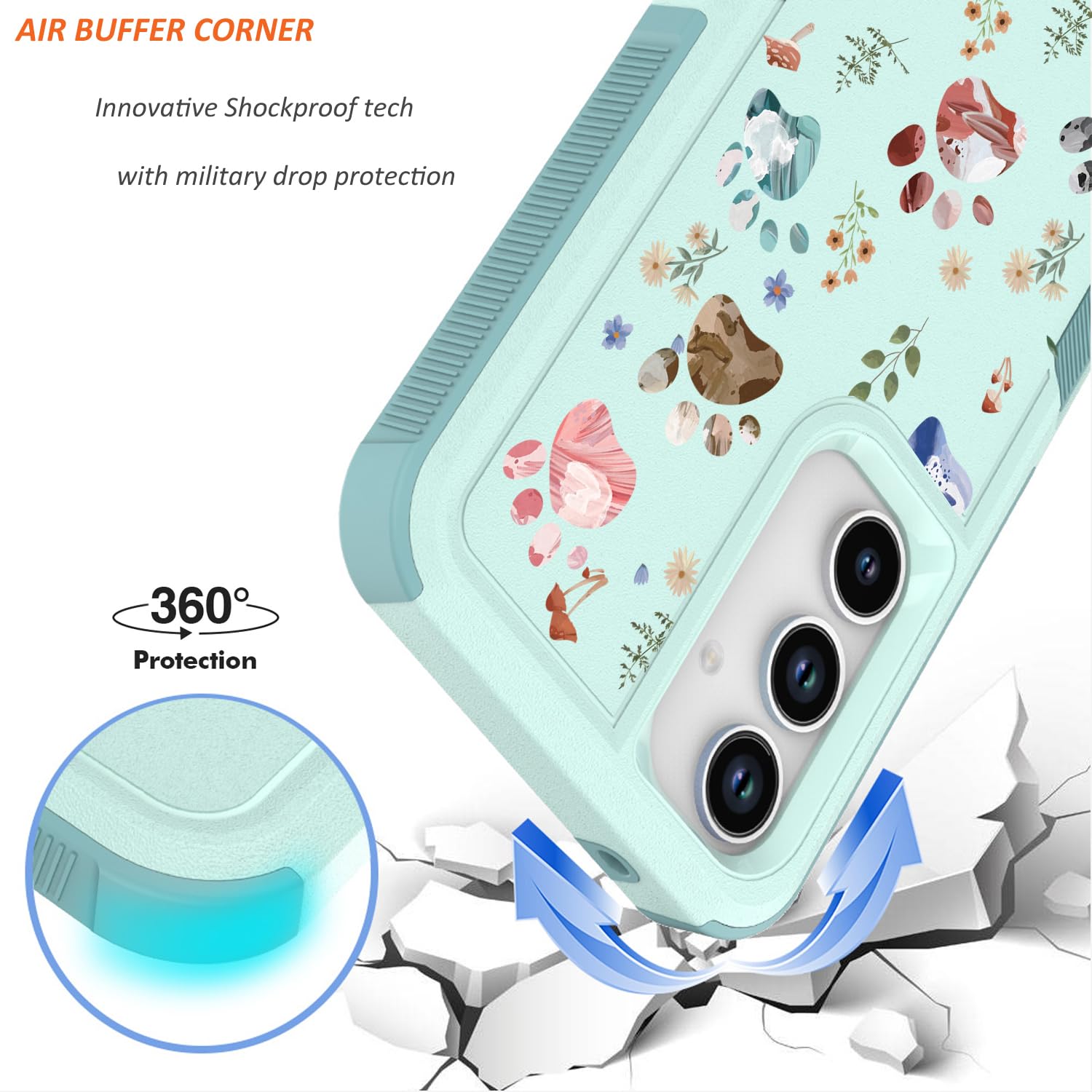 for Samsung Galaxy A35/A55 5G Case: Cute Flowers Floral Design for Girls Women S