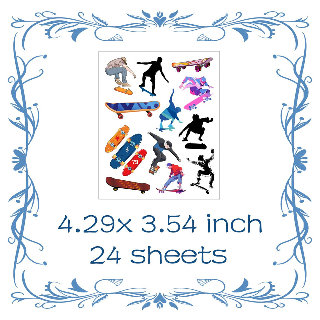 300 Skateboard Party Temporary Tattoos Stickers Sport Birthday Baby Shower Party