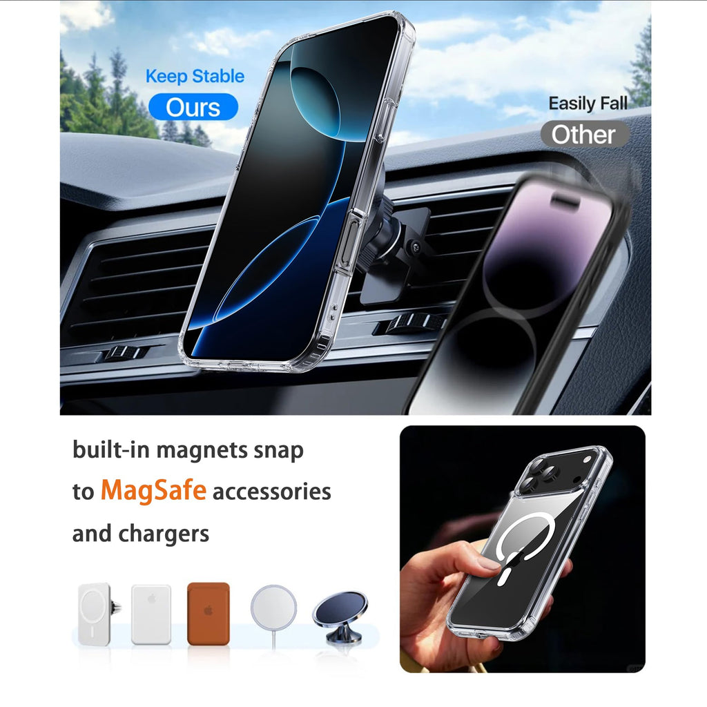 17 Pro Max Clear Case, with Screen Protector X1, Compatible with MagSafe,