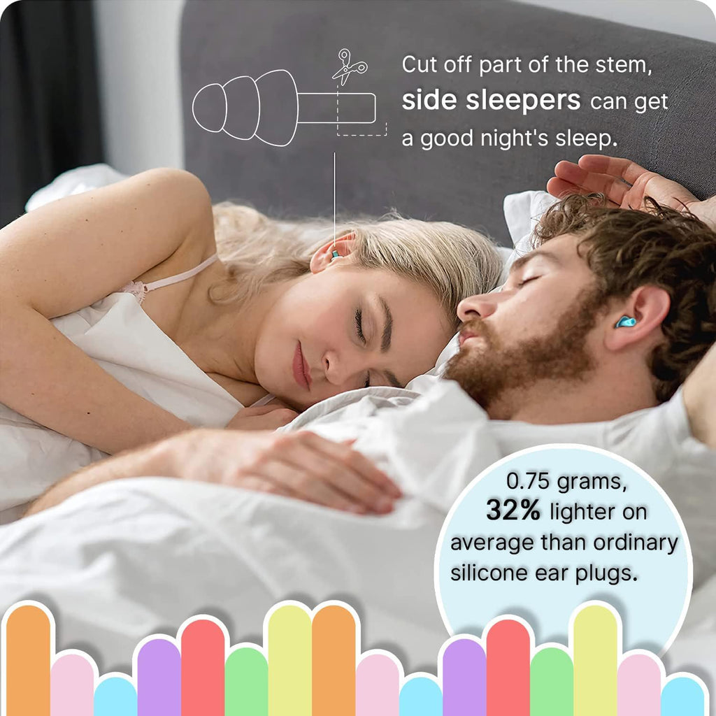 Sleeping,5 Pairs Noise Cancelling Silicone Earplugs for Sleeping Swimming Sn