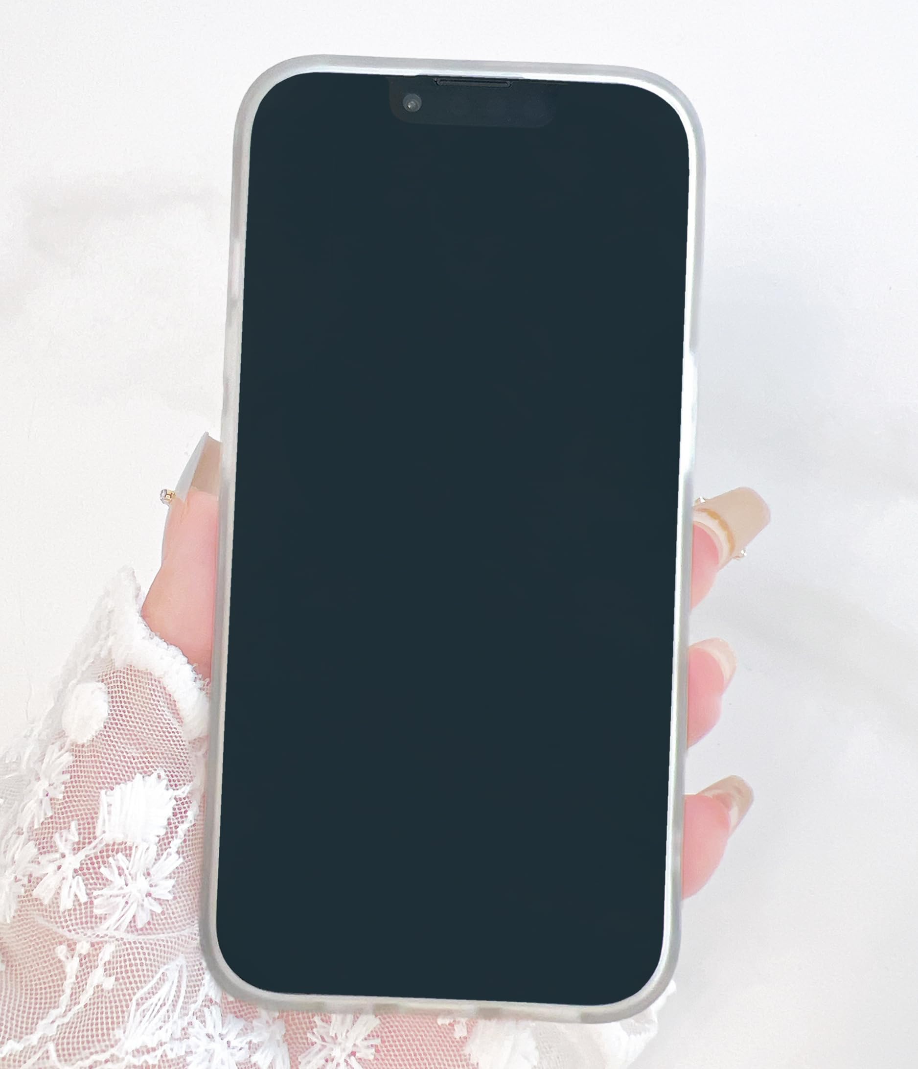 iPhone 14/13 6.1" Flower Case for Women - Soft Matte TPU Cover with Elegant