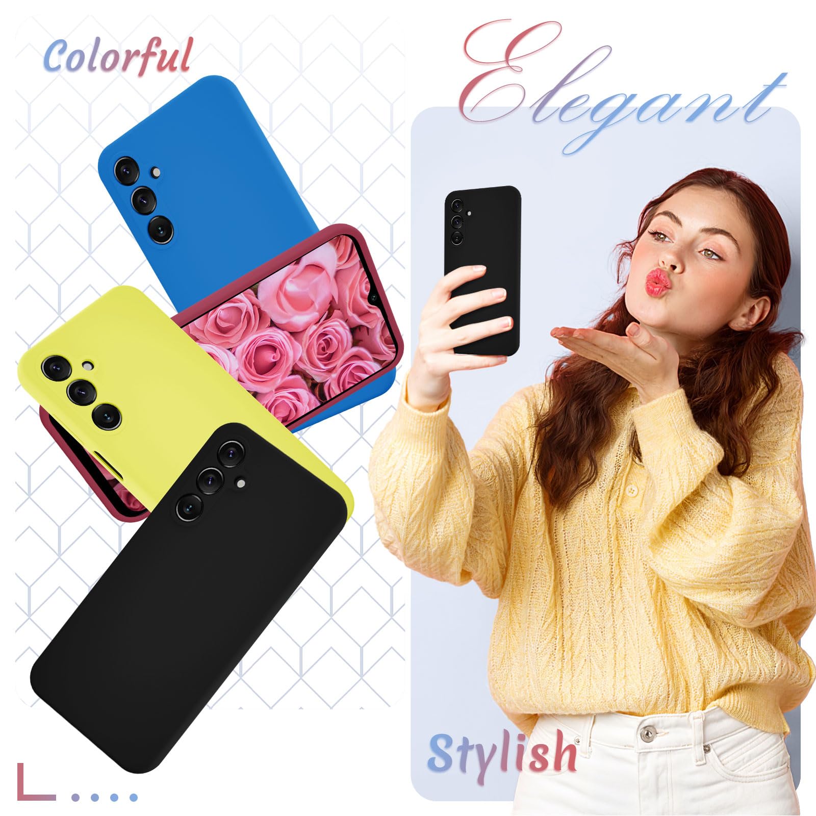 Samsung Galaxy A15 5G Case, Silicone Phone Case With 1 Screen Protector, Soft An