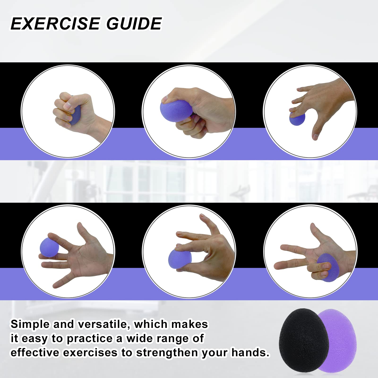 Balls for Adults, Hand Exersicers for Strength, Squeeze Balls for Hand Therapy,