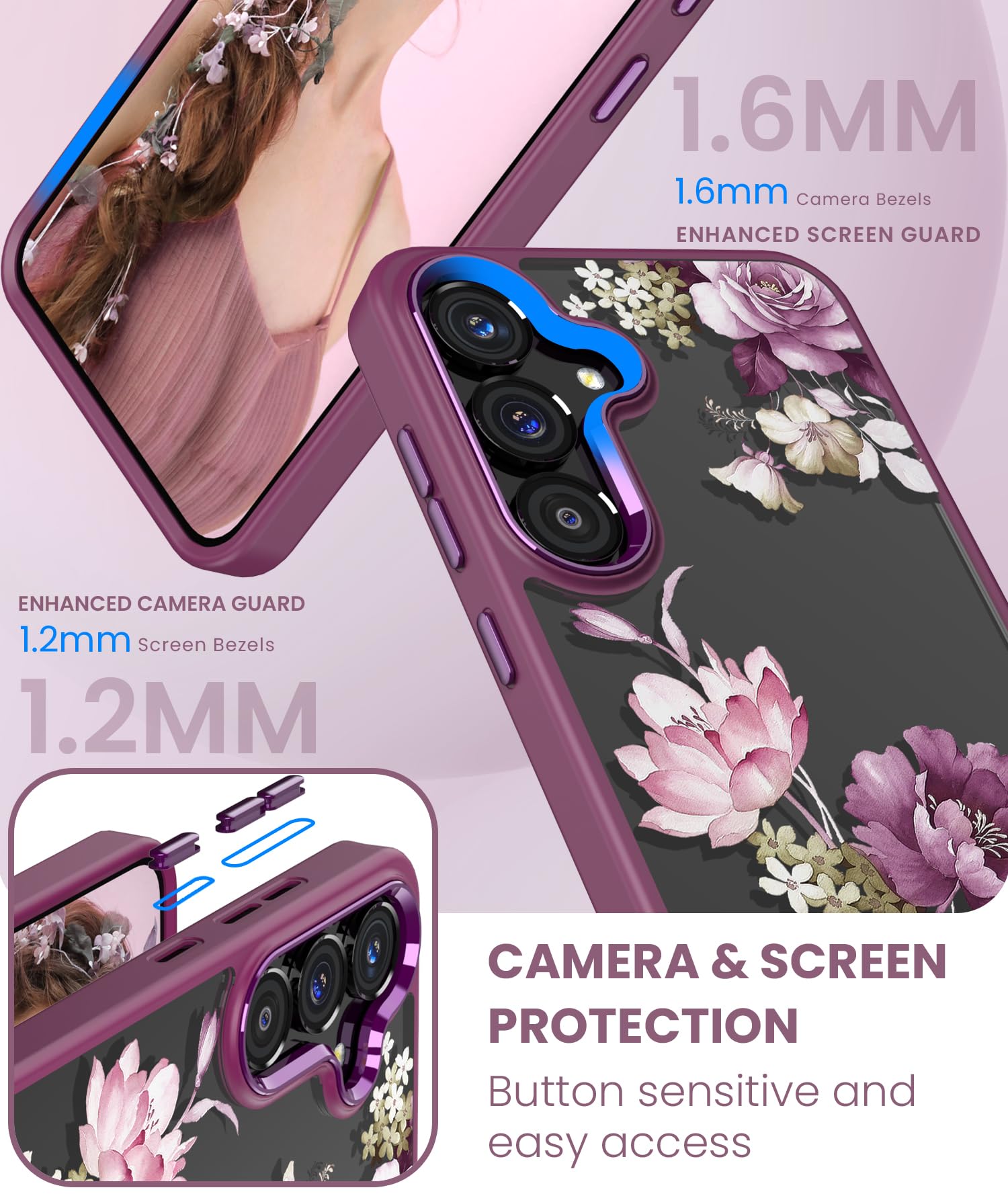 for Samsung Galaxy S25 FE 5G Case+Tempered Glass Screen Protector,Military Grade