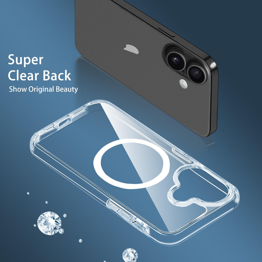 17 Magnetic Case Clear — 42 Built-In Magnets, Transparent Anti-Scratch Shockproo