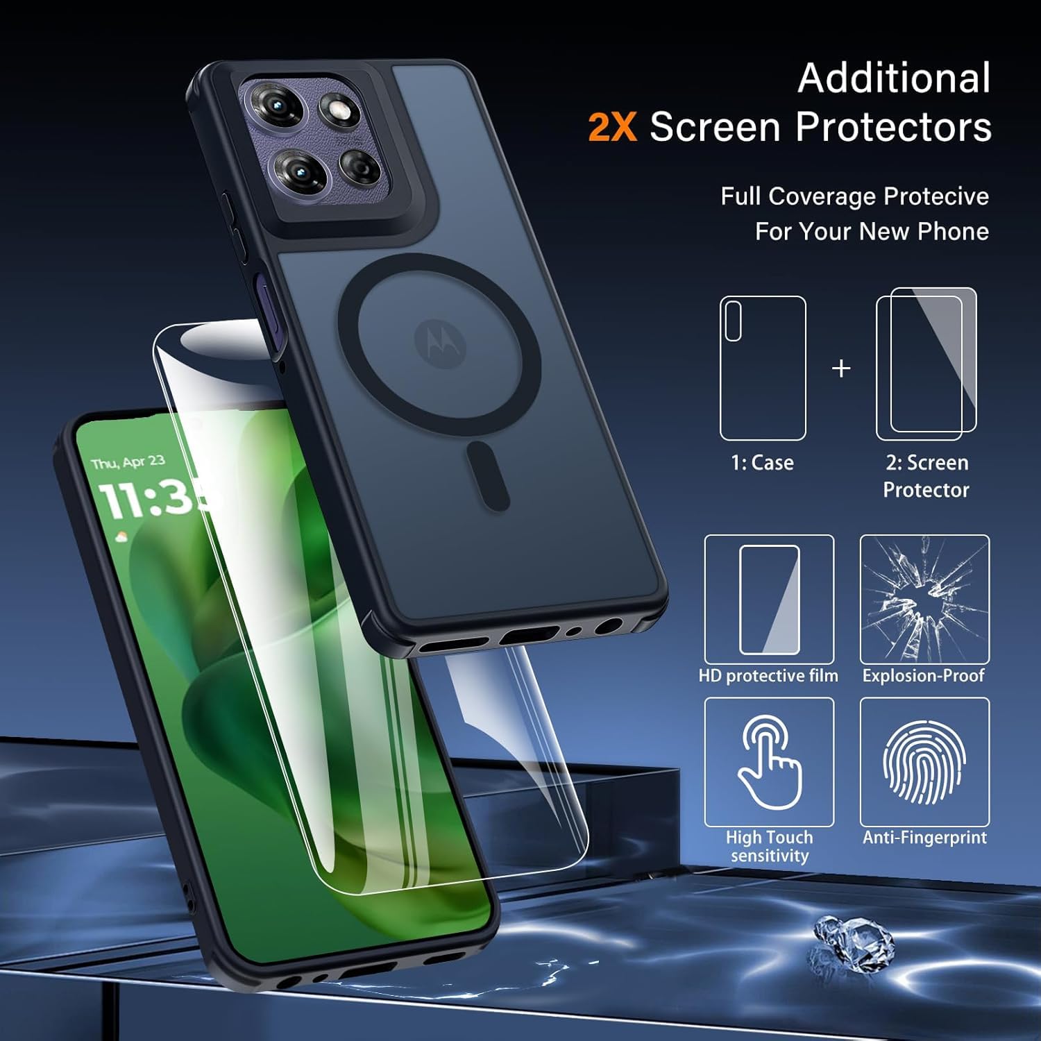 Motorola Moto G 2025/2026 Case,Magnetic Moto G Play 2026 Case Phone Case with Sc