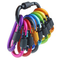 Pack Aluminum D Ring Key Rings Hiking Clips Locking Carabiner for Hiking Camping