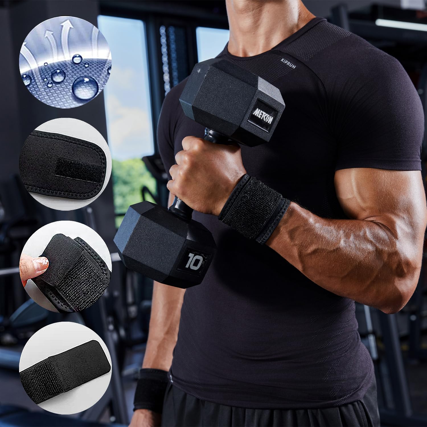 2 Pack Wrist Brace Adjustable Wrist Support Wrist Straps for Fitness Weightlifti