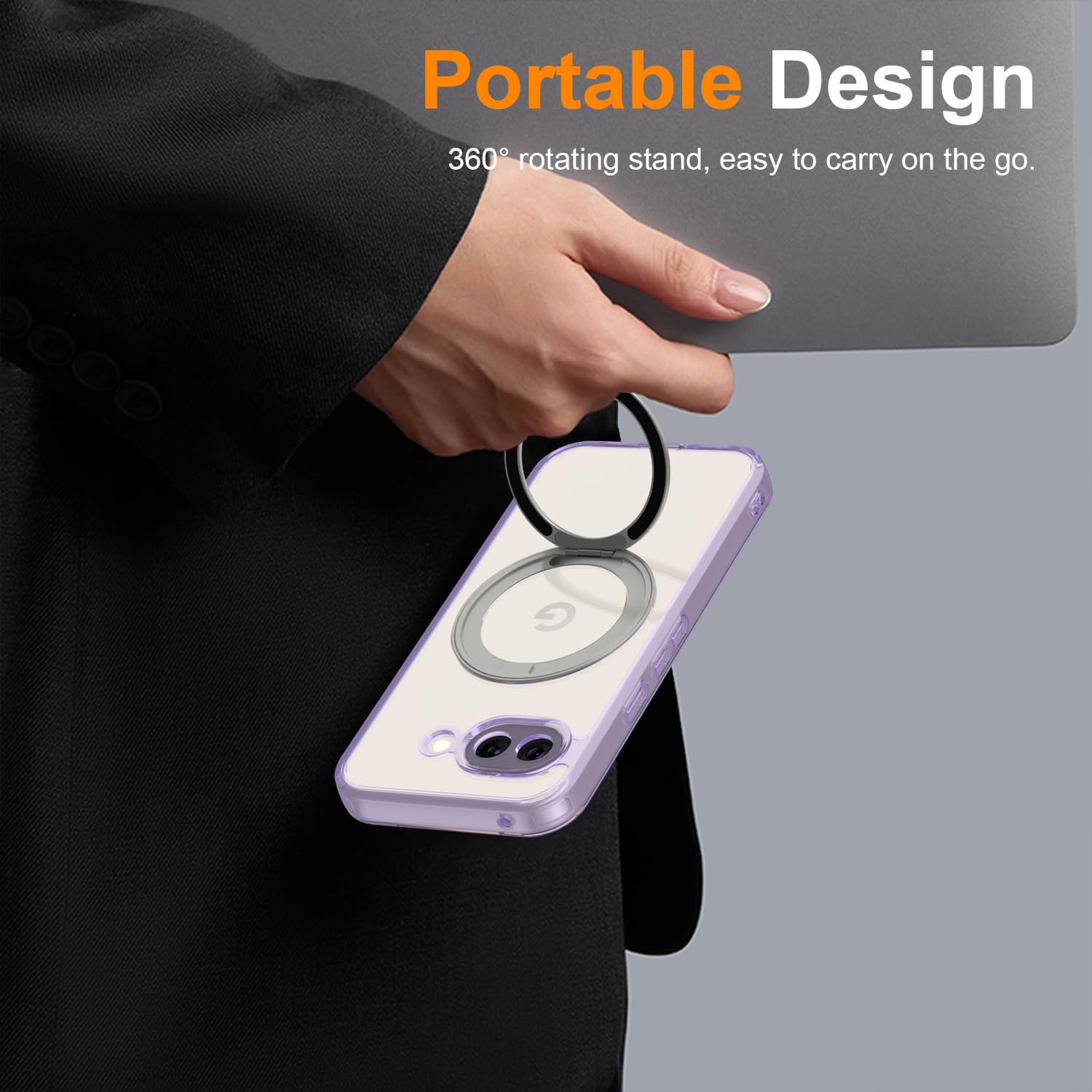 Magnetic Case for Google Pixel 10a Phone 2026 with Rotating Stand, Slim Non-Yell