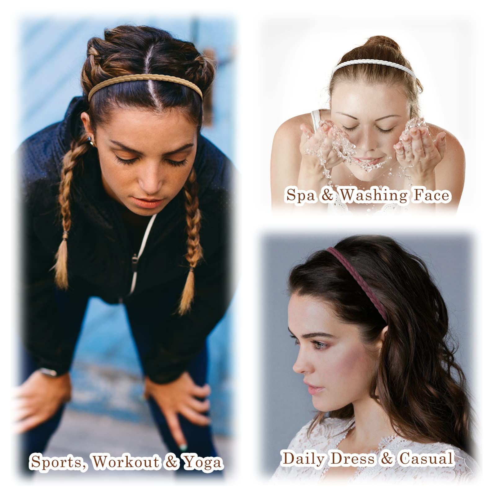 7mm Thin Headbands For Women, 12 Pcs Plastic Headband with Teeth Head Bands Comb