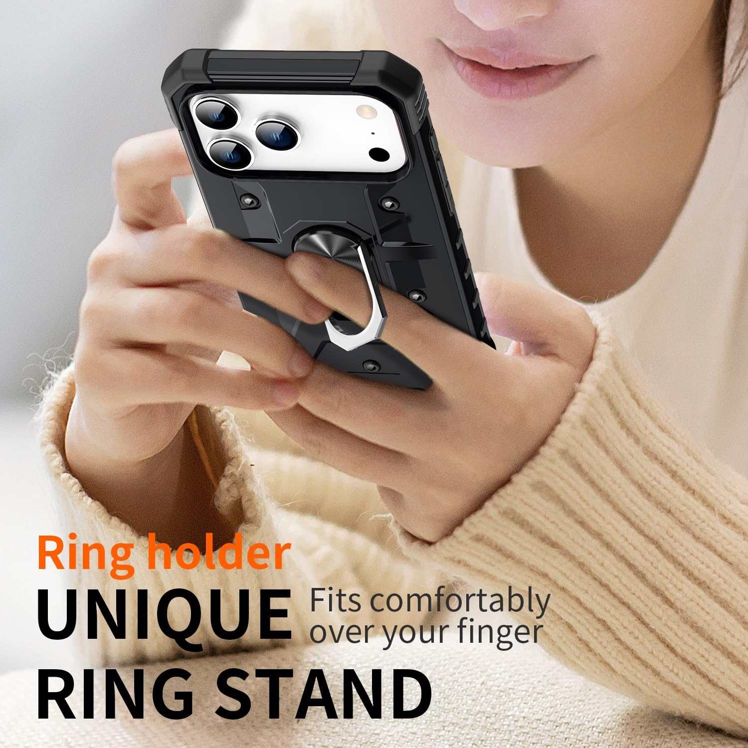 Iphone Case With Kickstand & Heavy-Duty Magnet Car Mount Function, Military Grad