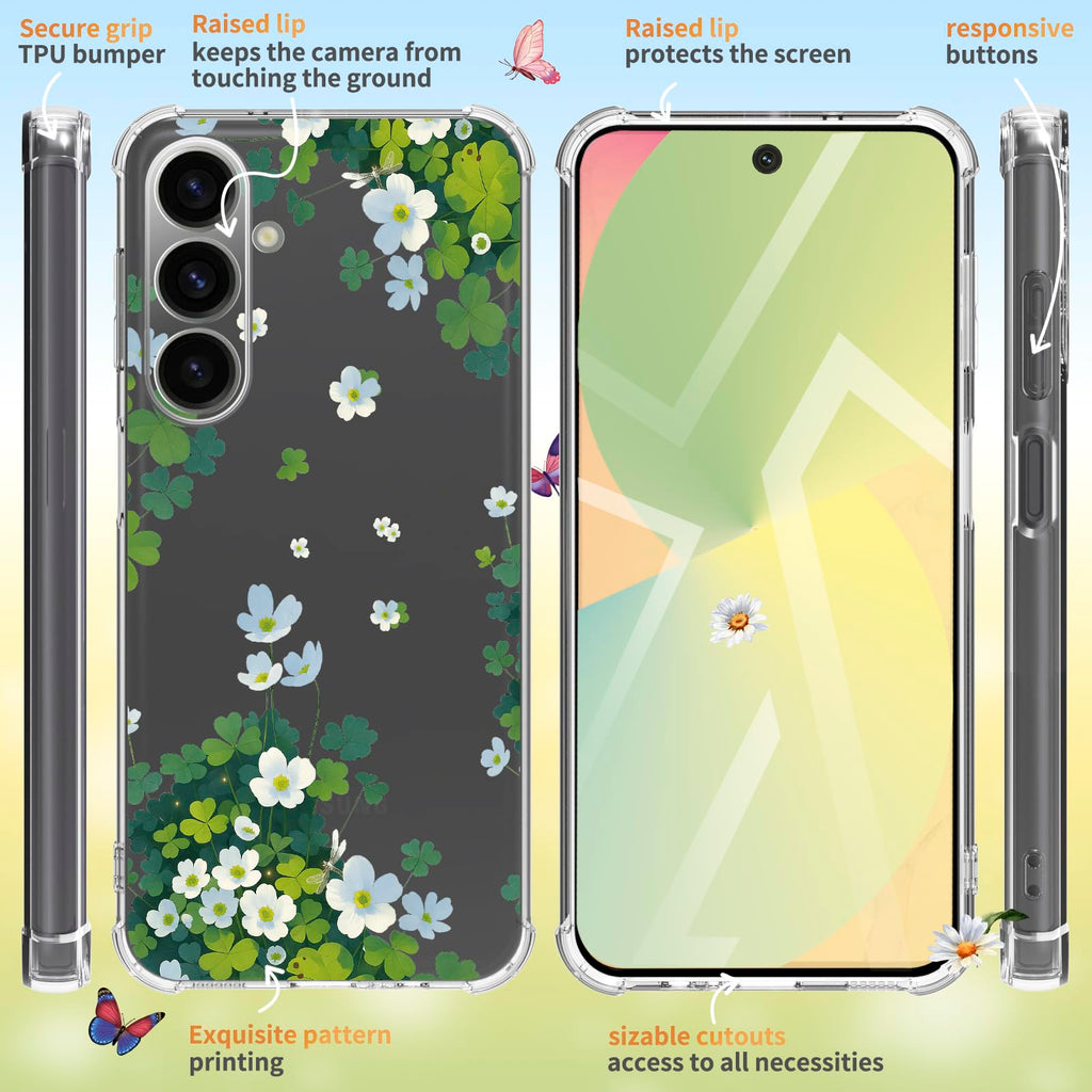for Samsung Galaxy A17 Case 5G Flowers Slim Anti-Drop Shockproof Protective Soft