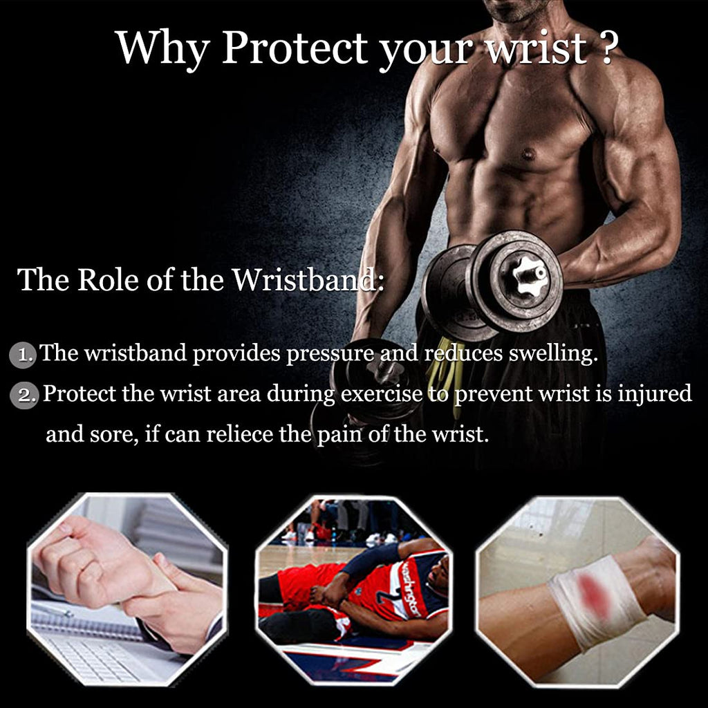 2 Pack Wrist Brace Adjustable Wrist Support Wrist Straps for Fitness Weightlifti