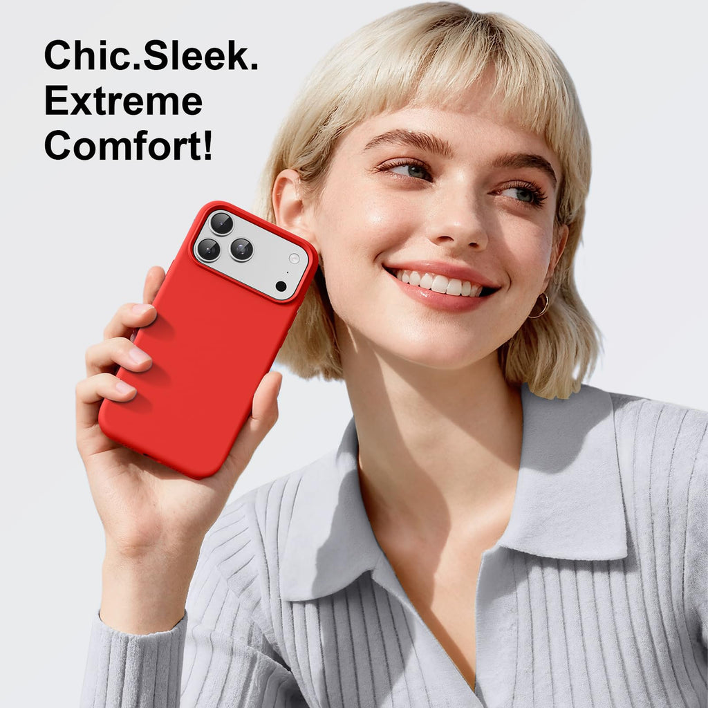 For Iphone 17 Pro Case,Shockproof Liquid Silicone Protective Phone Case With Sof