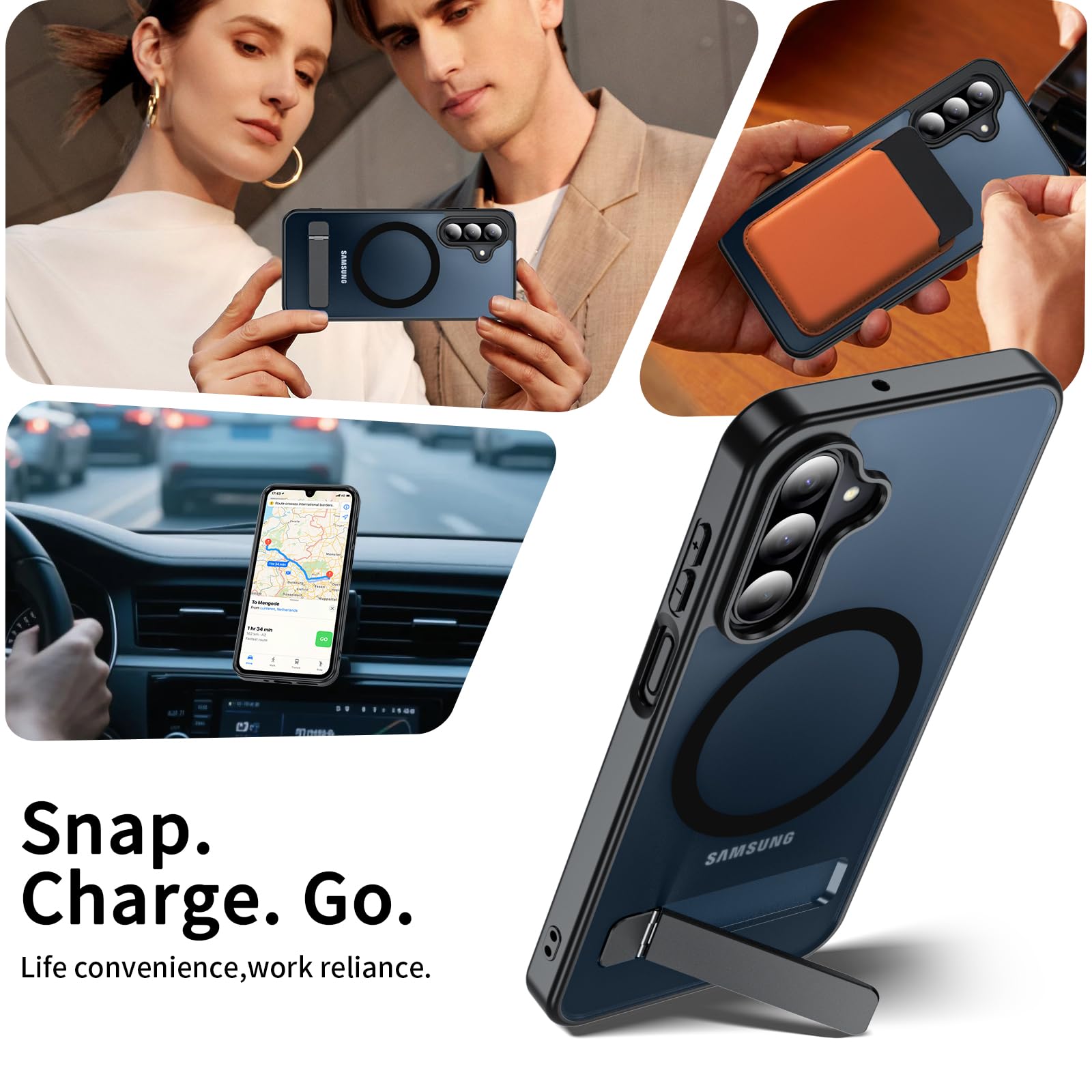 for Samsung Galaxy A17 5G Case with Stand, Magnetic Shockproof Phone Case Fit
