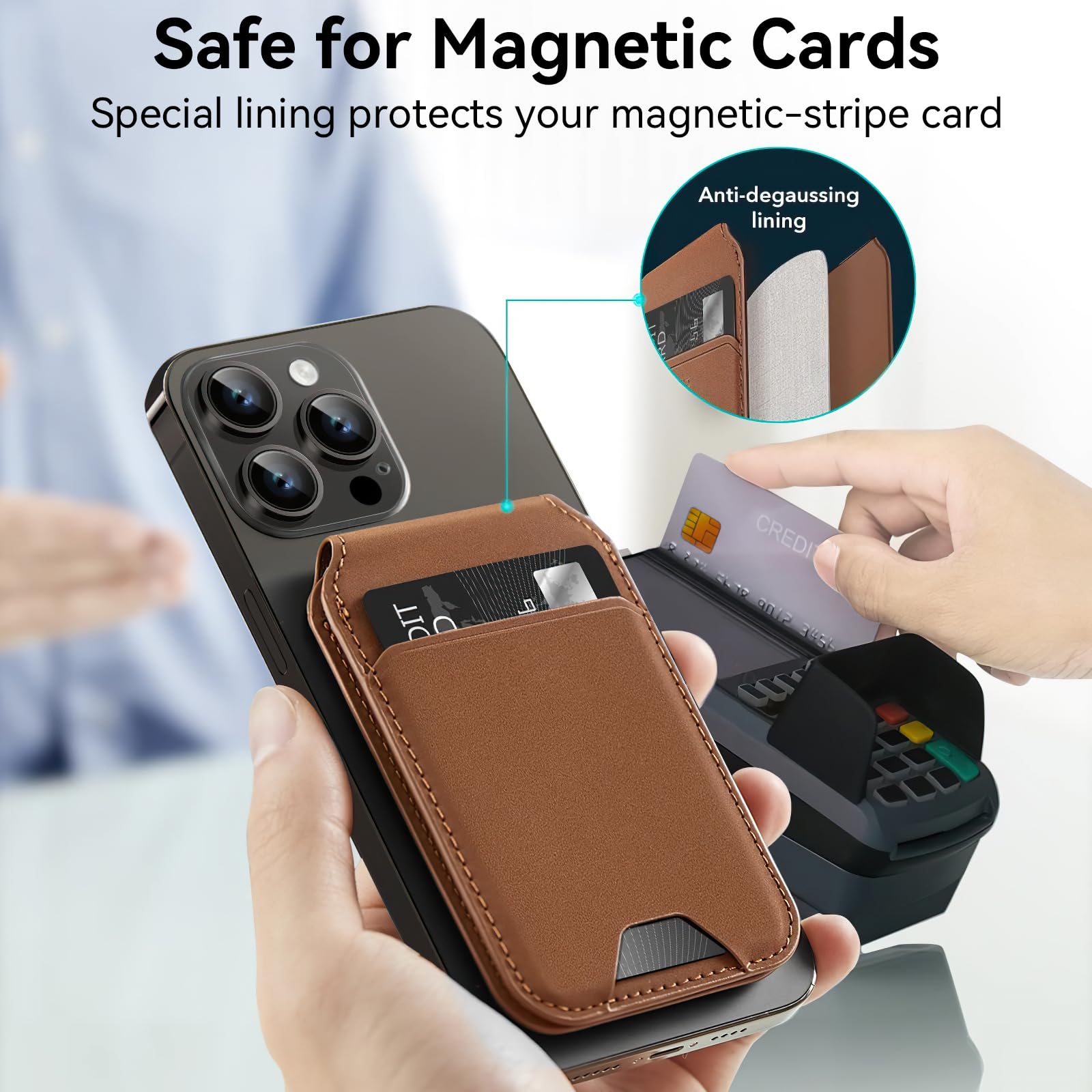 Strong Magnetic Wallet for iPhone 17/16/15/14/13/12 Series, Mgan