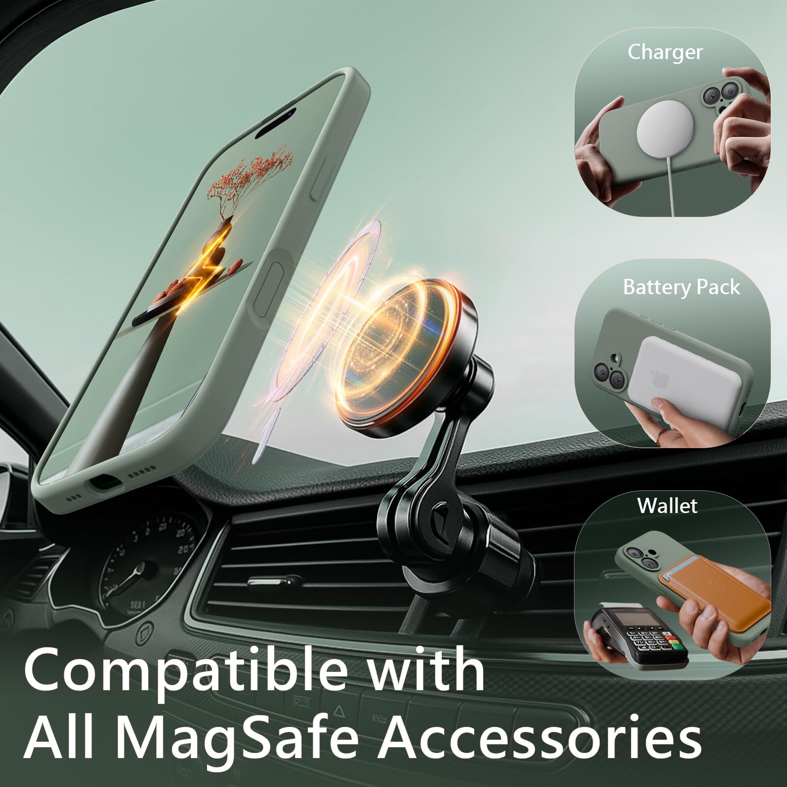 for iPhone 17 Case, Compatible with MagSafe, [Integrated Silicone Camer
