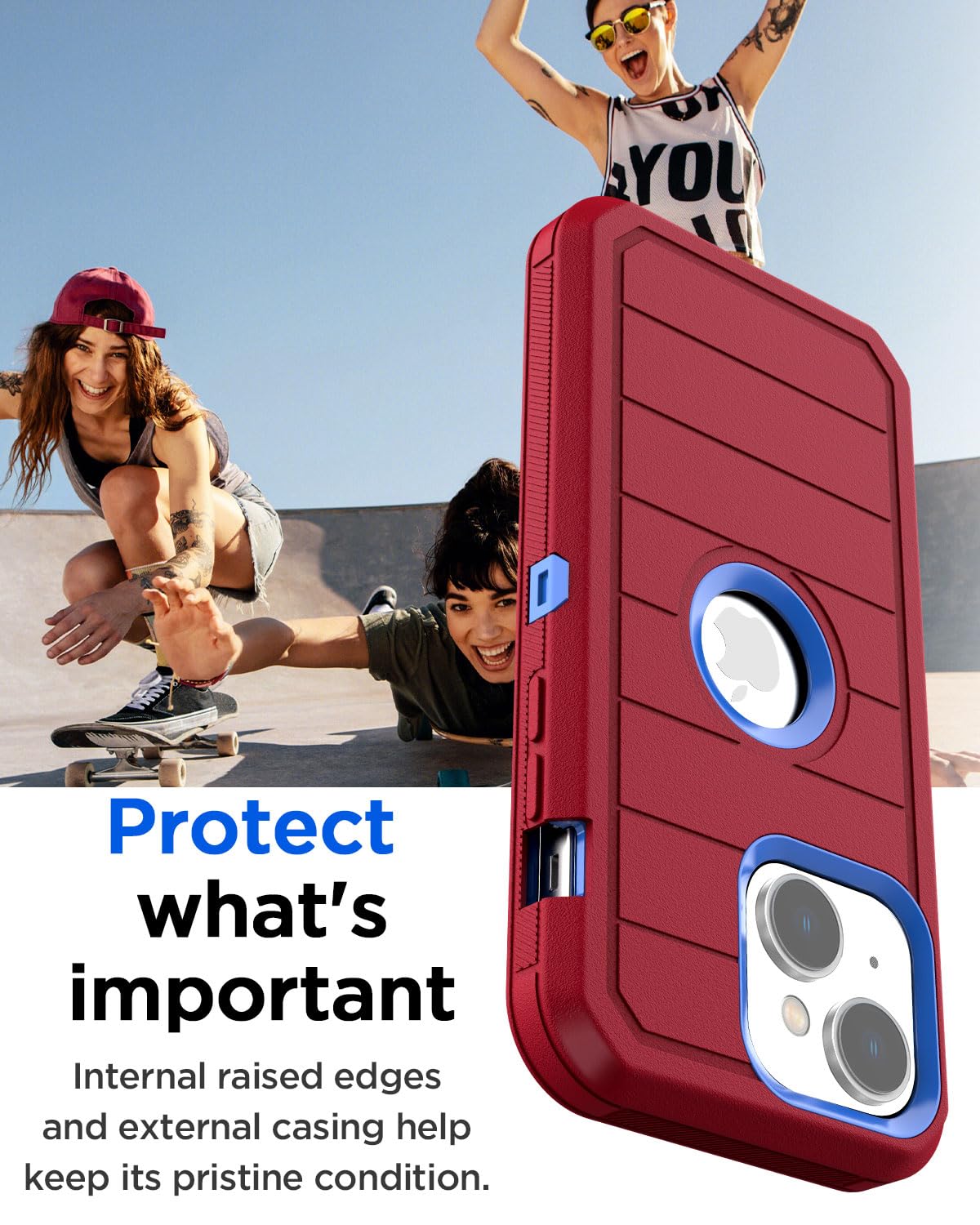 for iPhone 14/13 Case,Heavy Duty Drop Protection Full Body Rugged Shockproof/Dro