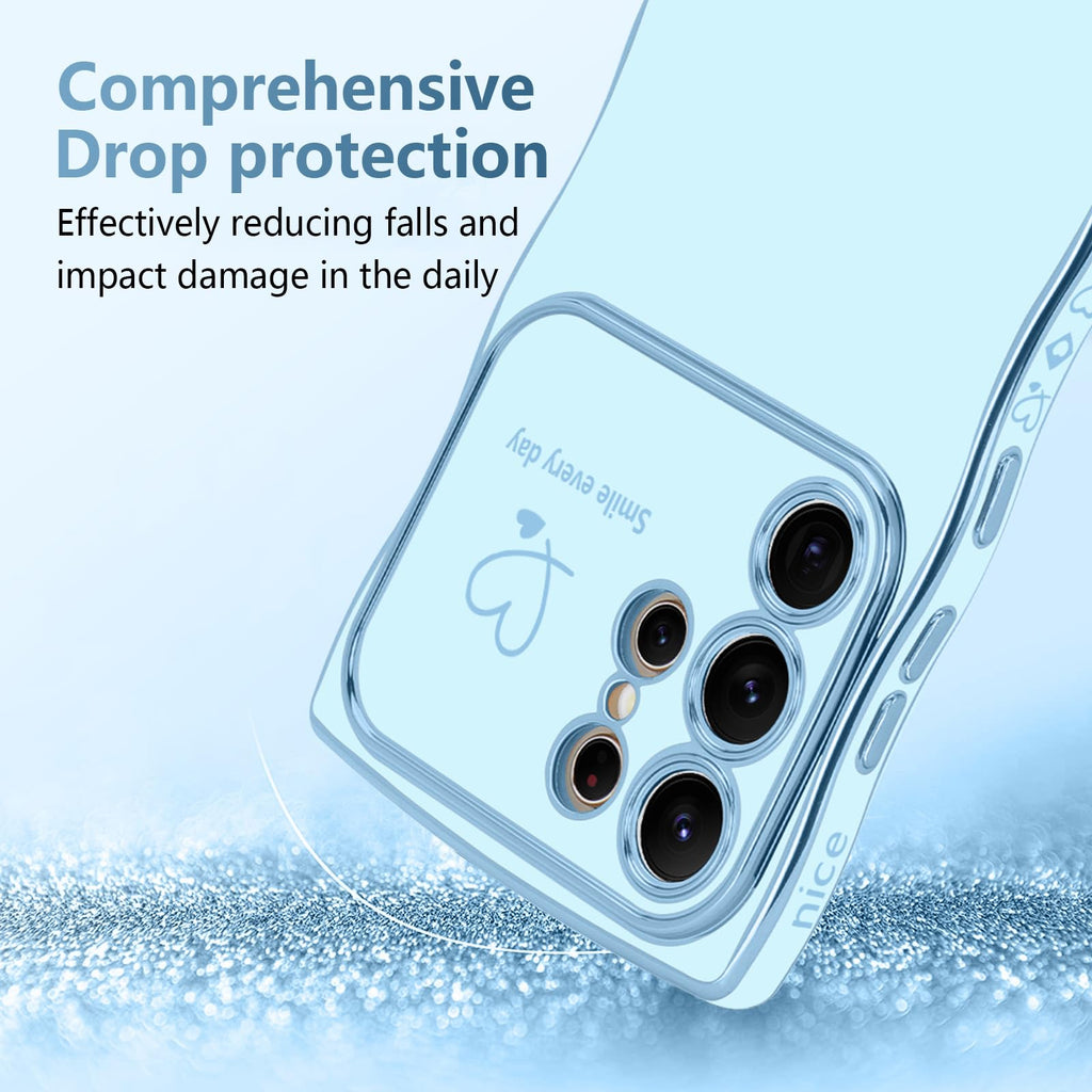 for Samsung Galaxy S26 Ultra Case for Women Girls, Cute Wave Frame Curly Shape w