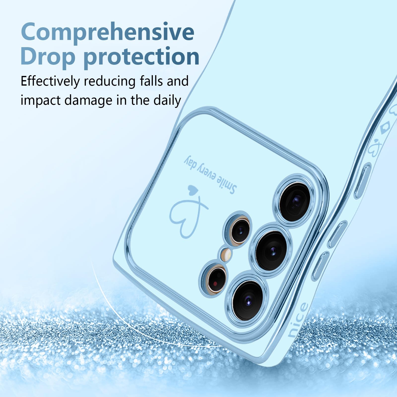 for Samsung Galaxy S26 Ultra Case for Women Girls, Cute Wave Frame Curly Shape w