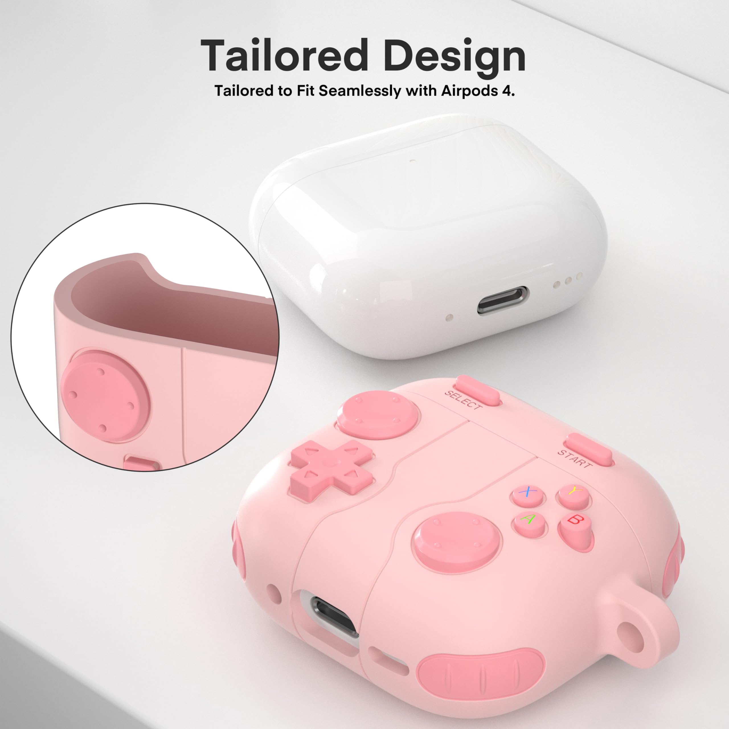 Airpods 4 Generation Case Cover, Game Player Design Airpods 4 Case With Cleaner
