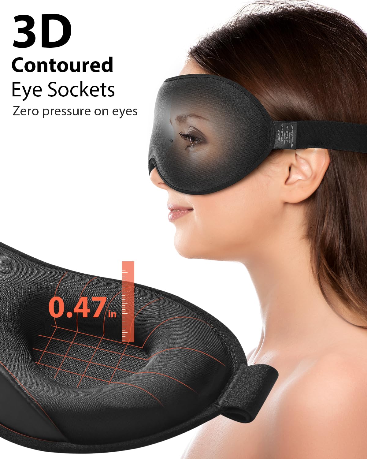 Sleep Mask - 100% Blackout Eye Mask for Sleeping for Women Men, 3D Cont