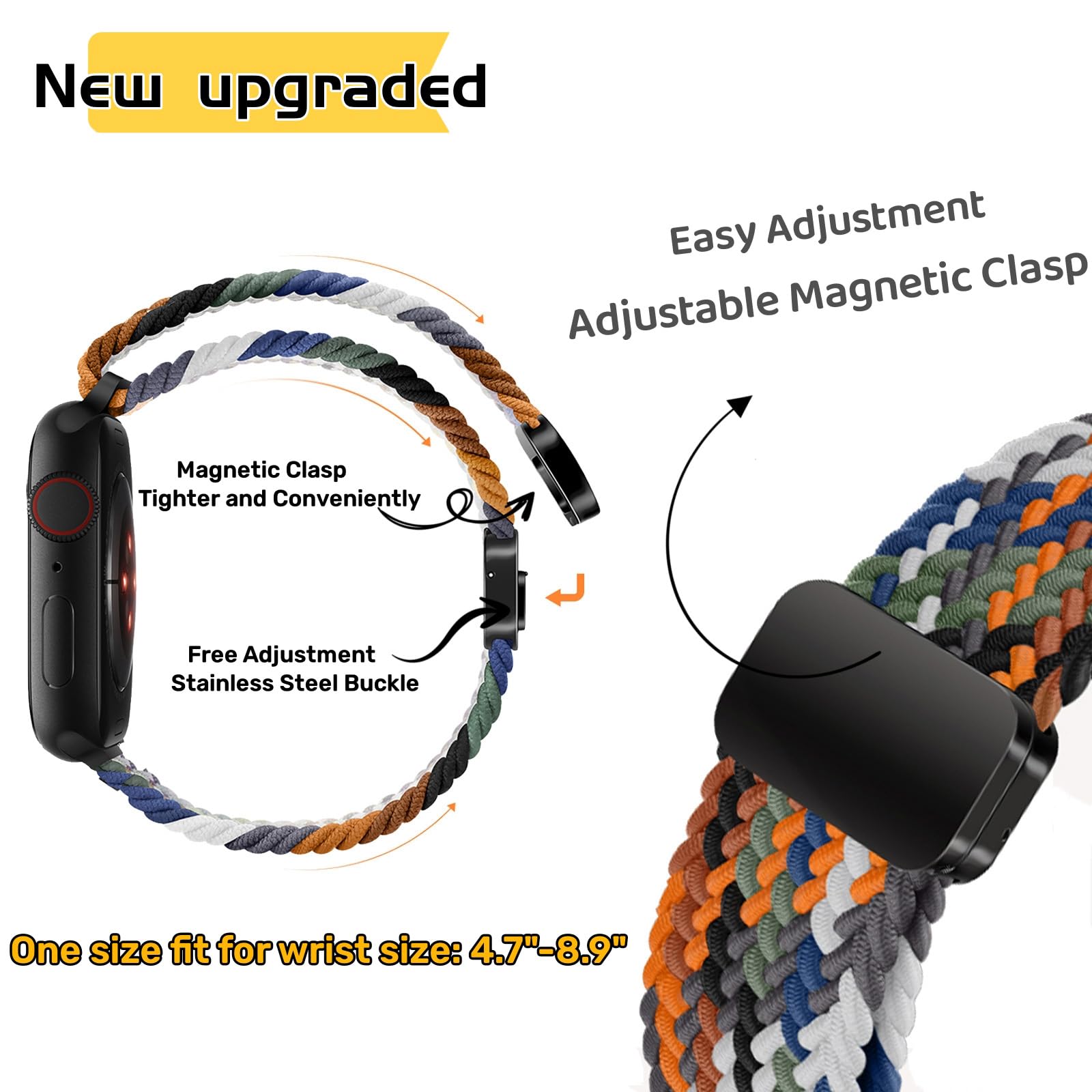 Bands With Magnetic Clasp Compatible with Apple Watch Band 38mm 40mm 41m
