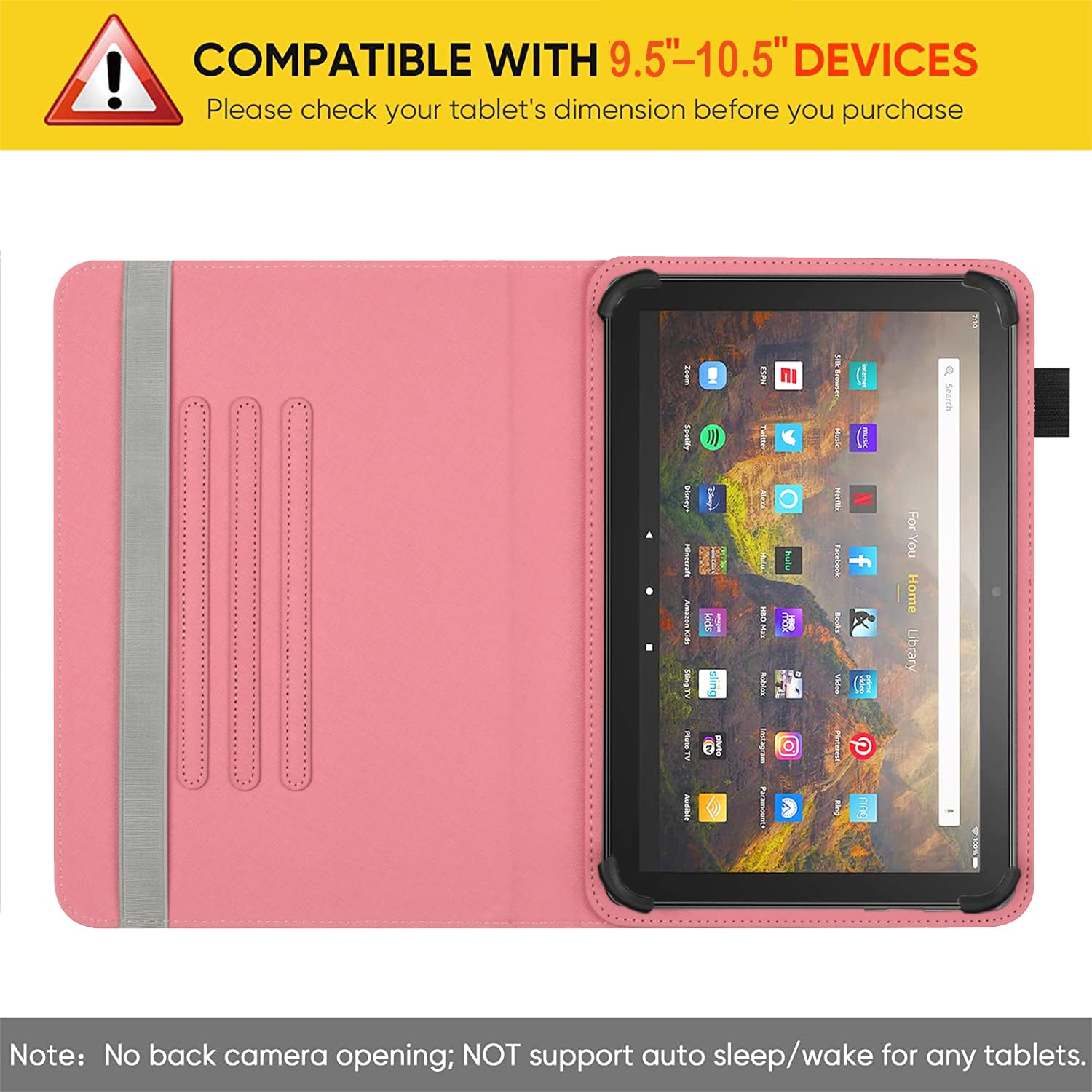 Universal 10-10.1 Inch Android Tablet Case, 360 Degree Rotatable Kickstand Multi