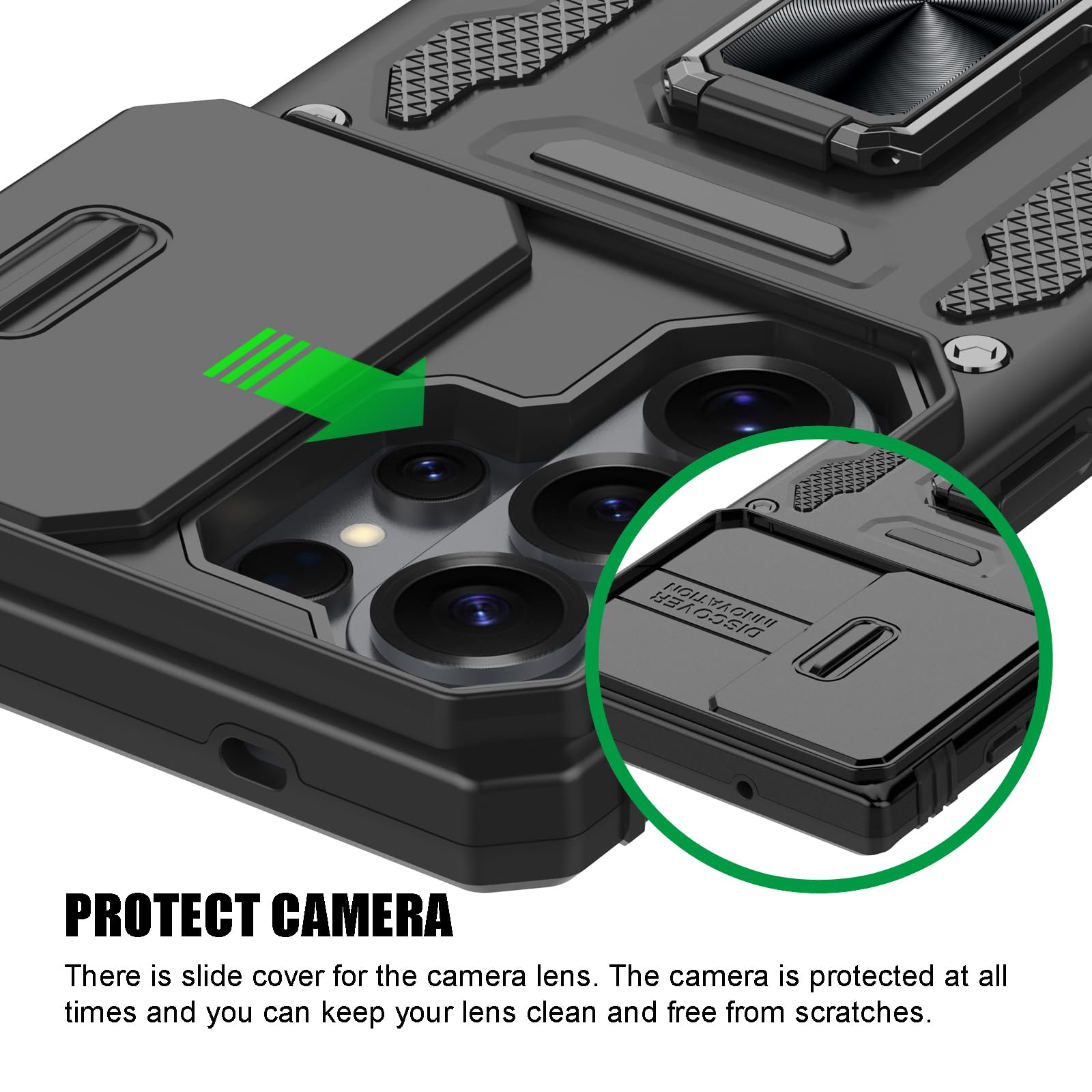 Samsung Galaxy S26 Ultra Case, Shockproof Phone Case & Sliding Camera Cover & Ri