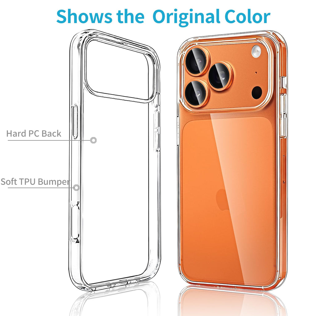 With Iphone 17 Pro Case Clear, Transparent Shockproof Phone Cases, Slim Anti-Scr