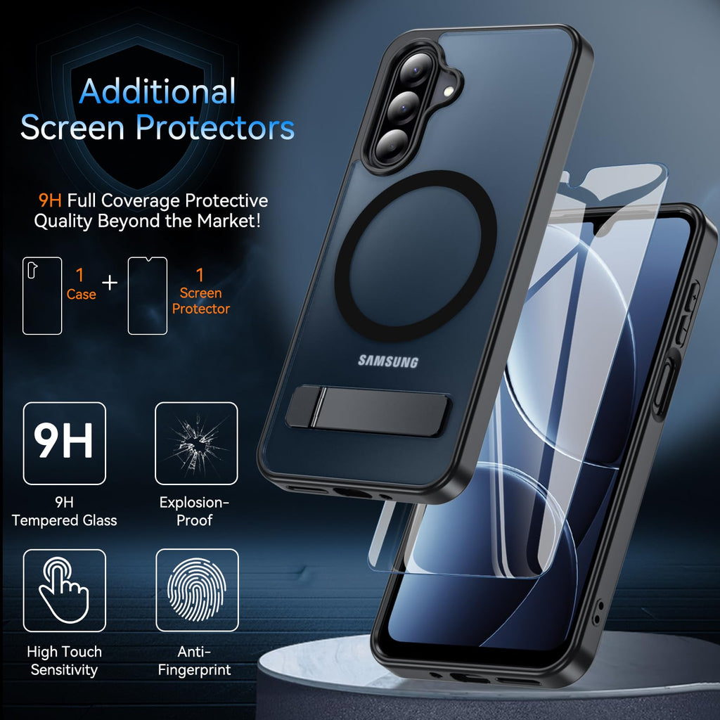 for Samsung Galaxy A17 5G Case with Stand, Magnetic Shockproof Phone Case Fit