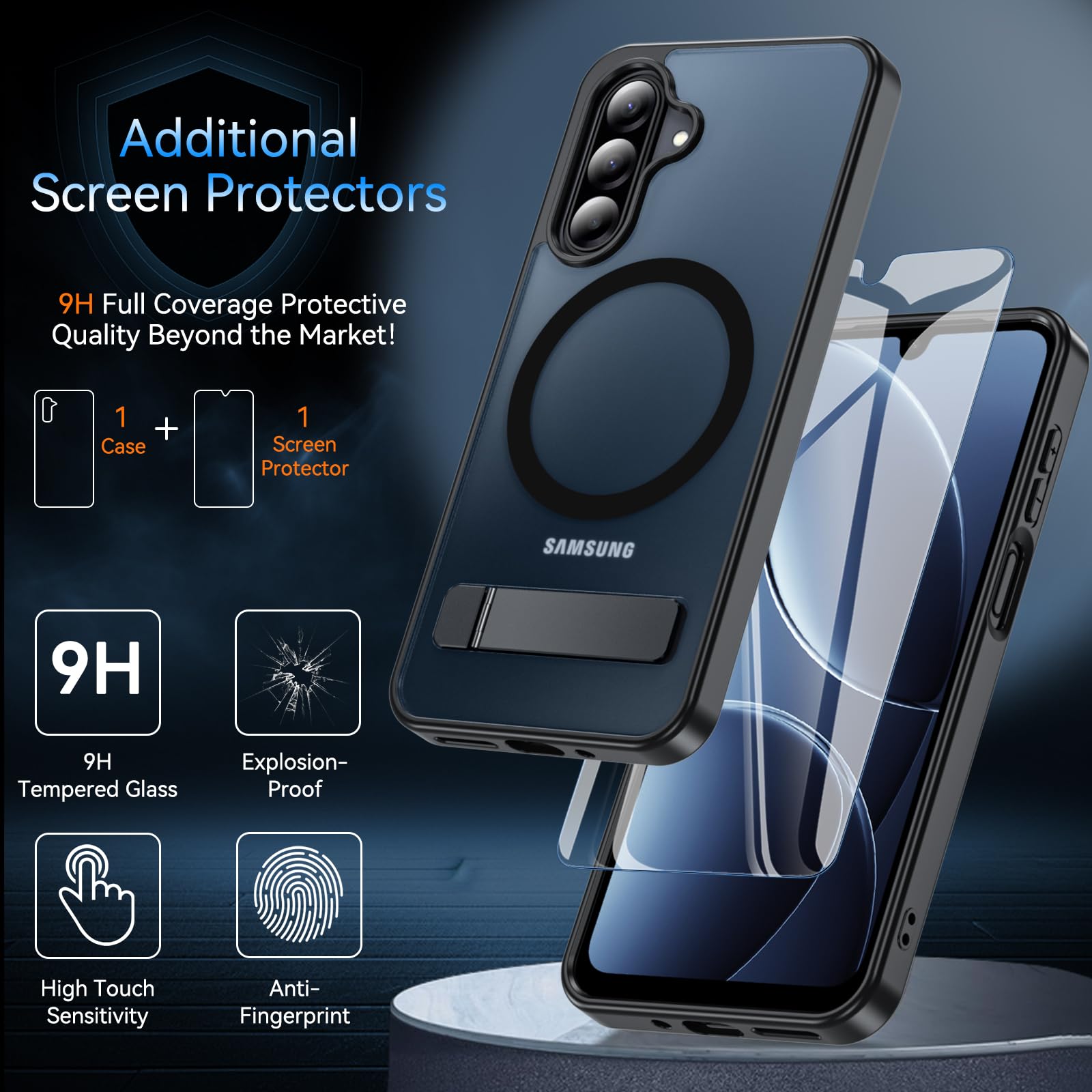 for Samsung Galaxy A17 5G Case with Stand, Magnetic Shockproof Phone Case Fit