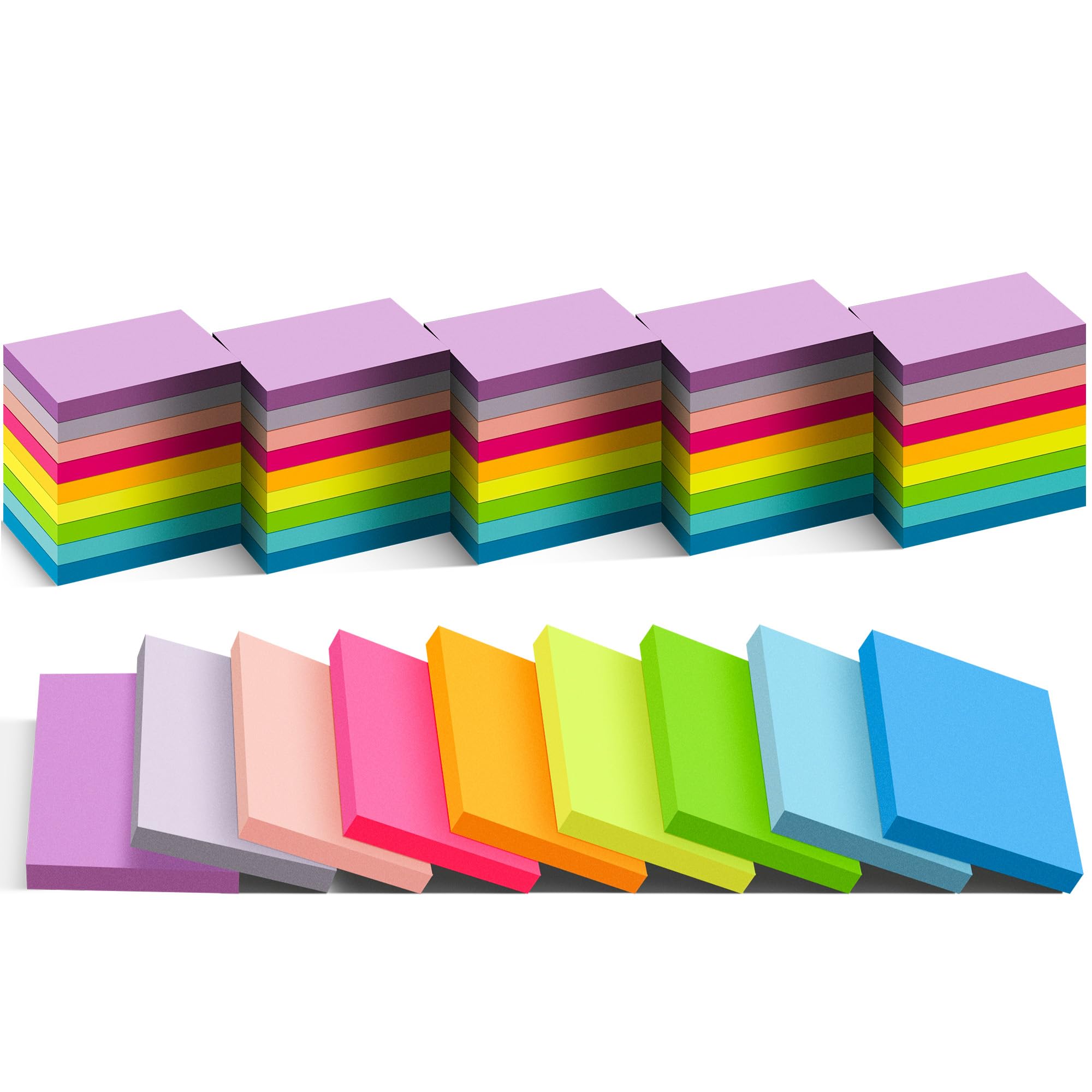 Sticky Notes 1.5x2 in, 9 Colors Bright Strong Adhesive Post, Suitable