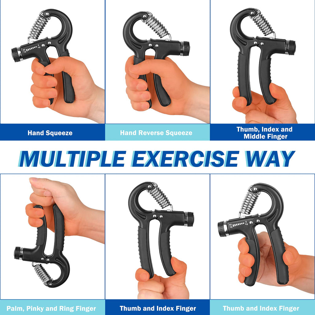 Grip Strength Trainer, Hand Grip Exerciser Strengthener with Adjustable Resistan
